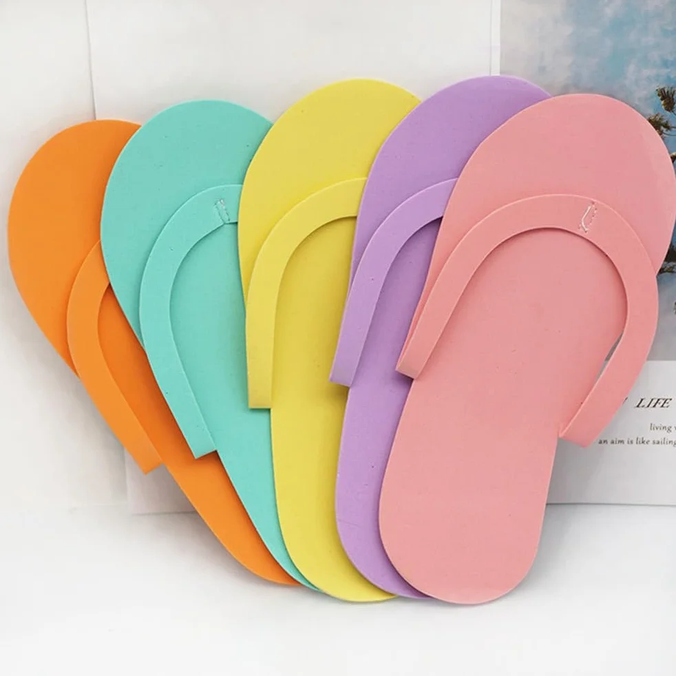FRCOLOR 24 Paia Pantofole Usa e Getta Infradito Antiscivolo per Spa Unghie Pedicure Eva