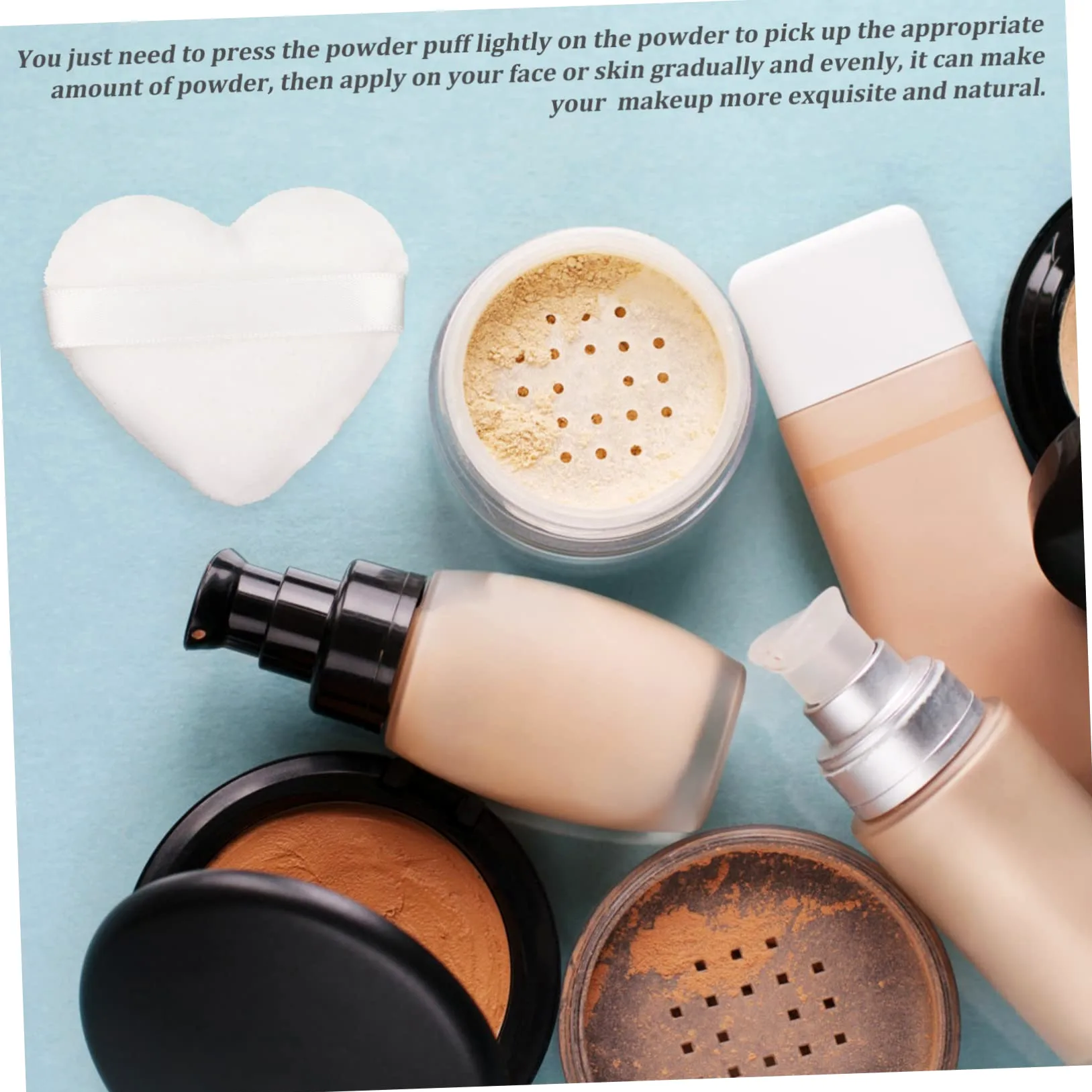 minkissy 36 Pz Soffio Di Cuore Tampone Di Cipria Piumino Da Cipria Cosmetico Sfoglia Compatta Piumino Di Cotone Sbuffi Di Trucco Esfoliante Pulizia Spugna Batuffolo Di Cotone Donna