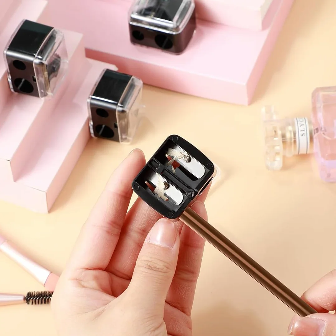 Temperamatite per il trucco CATOR 2 pezzi, temperamatite per eyeliner, universale per sopracciglia e labbra, lama di precisione