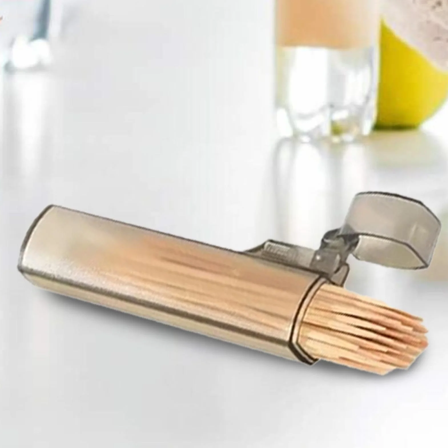 Porta stuzzicadenti da borsetta | Custodia portatile da viaggio per stuzzicadenti, trasparente, leggera, contenitore per stuzzicadenti con coperchio, per esterni, cucina e ristoranti