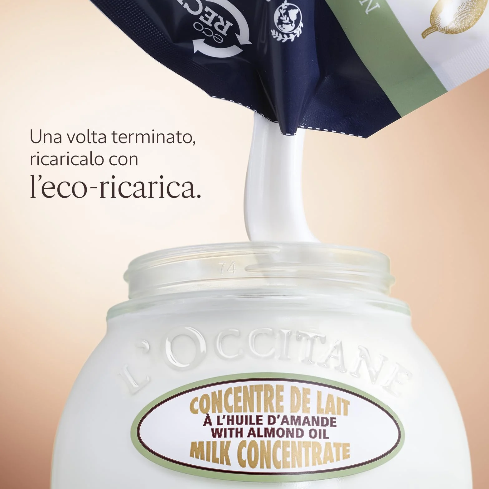L'OCCITANE - Ricarica Concentrato Latte Corpo Mandorla (Amande) - 200 ml - Lenitivo e rassodante - Prodotto in Francia