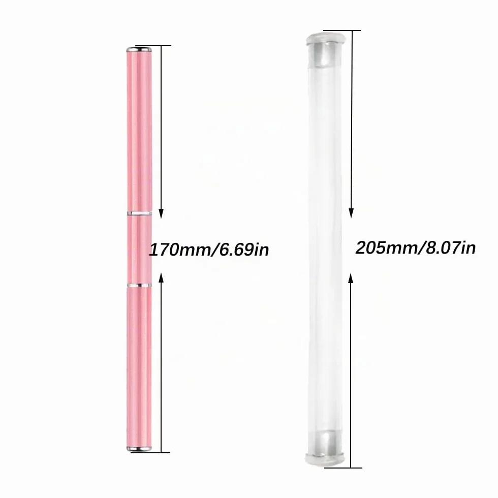 Dual-ended Nail Art Penna, Pennello Gel Unghie Ricostruzione, 2 in 1 Nail Art Brush Dual Ended, Unghie Dual End Pennello in Gel, Strumento Per Manicure Fai Da Te