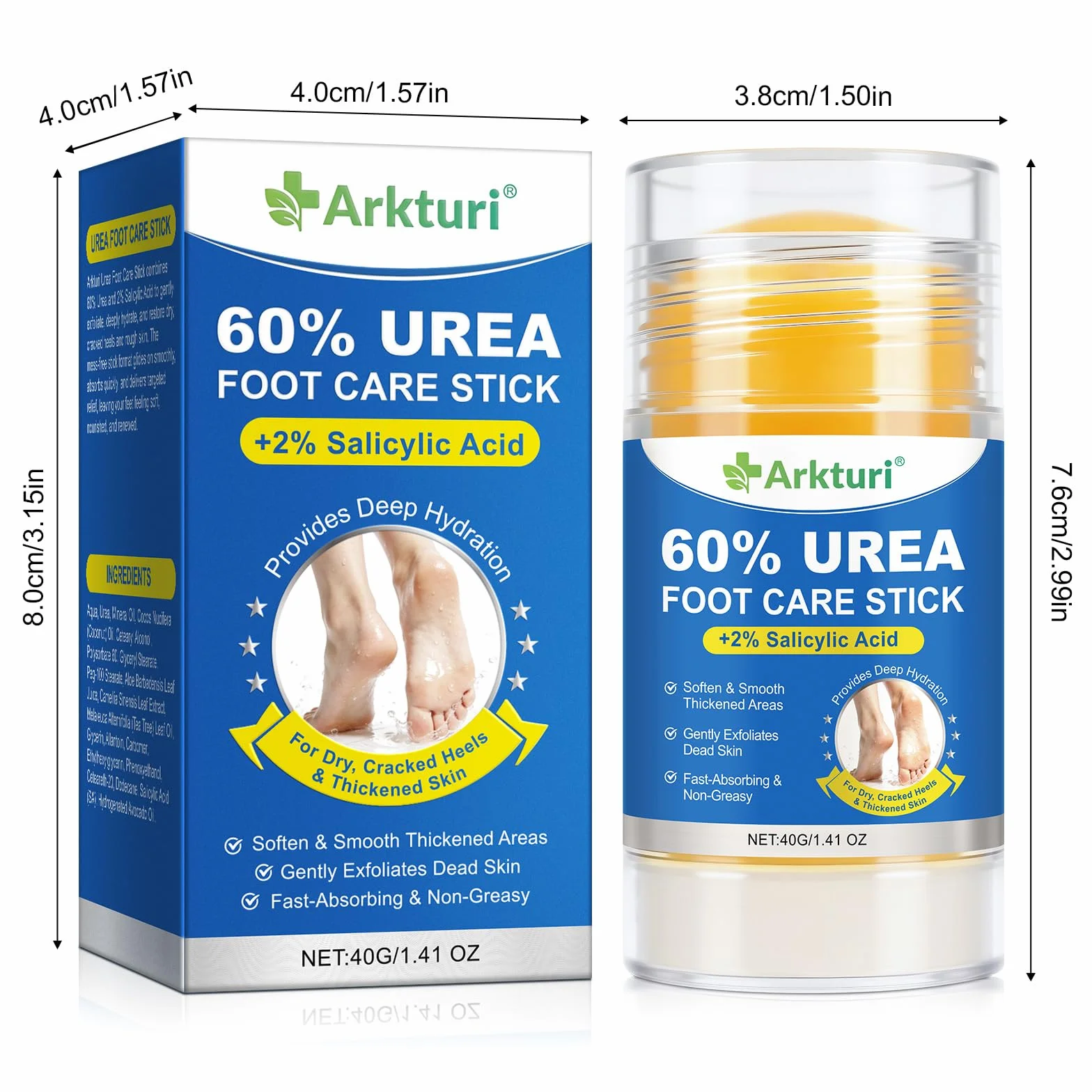Crema Piedi Urea con 60%, Crema Urea Piedi 40g, Crema Piedi Secchi Screpolati,Rimuove Calli e Talloni Screpolati,Trattamento Idratante Intensivo per Piedi Secchi,Ripara, Ammorbidisce e Leviga la Pelle