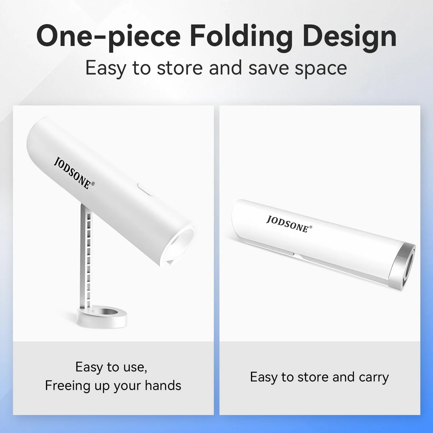 JODSONE Mini Lampada LED Unghie, Lampada portatile a U V con supporto Lampada portatile compatta per unghie ricaricabile USB Asciugatrice per unghie per casa salone di bellezza fai da te, bianco