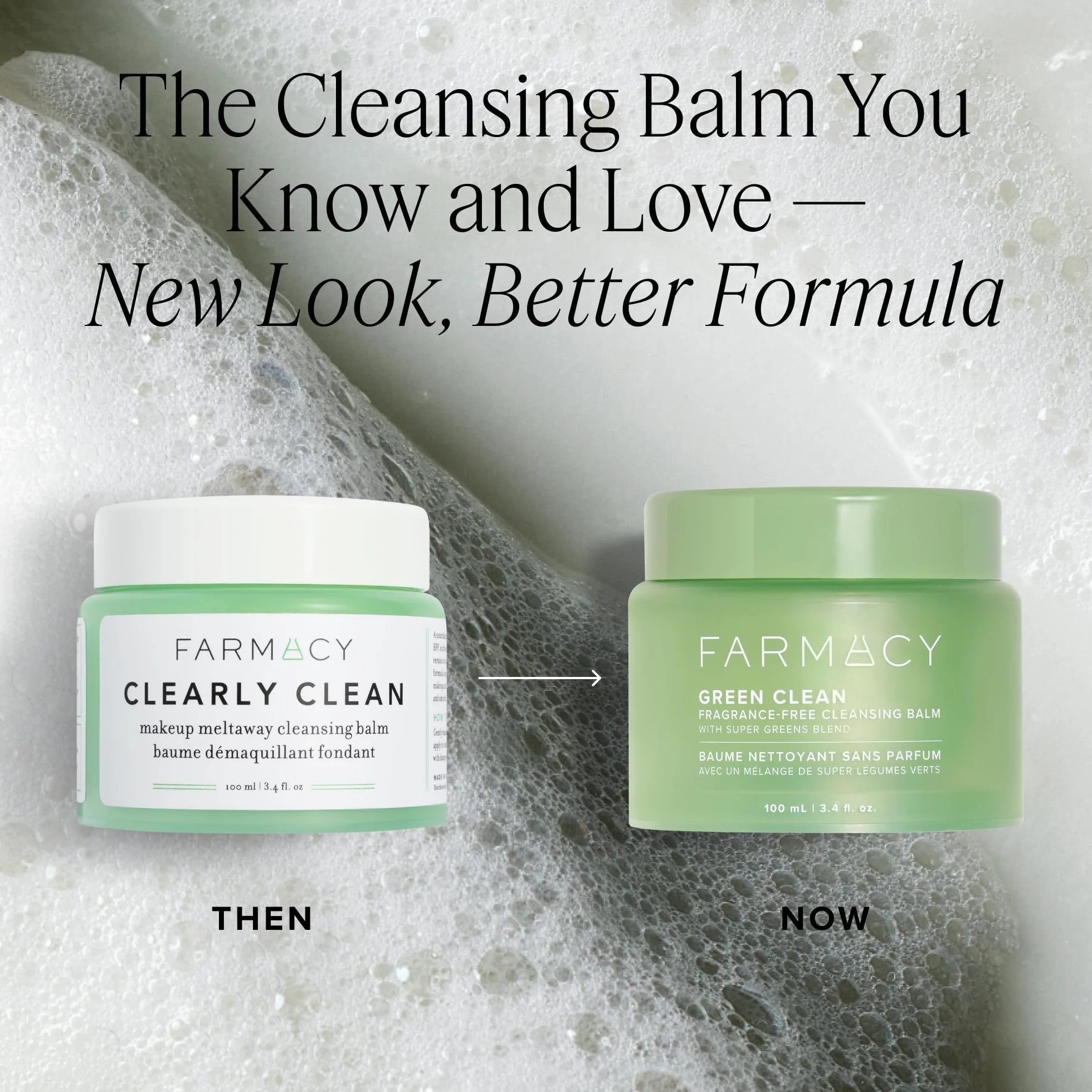 Farmacy Balsamo Struccante - Senza Profumo - Green Clean Struccante Waterproof + Detergente a Base Oleosa - Doppia Detersione con Delicata Esfoliazione - Da Balsamo a Schiuma Latteo (30 ml)