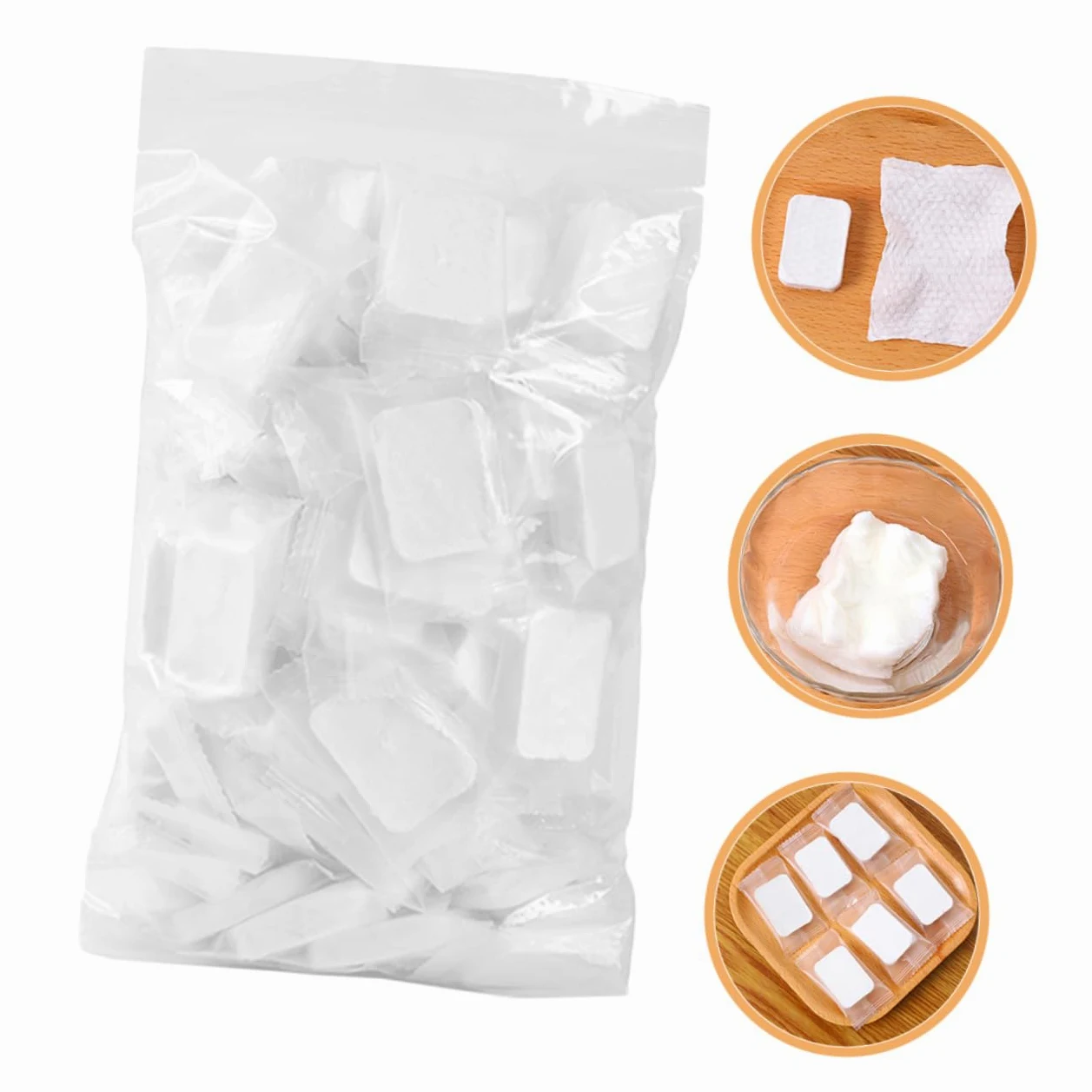 Dischetti Struccanti Compressi Esfoliazione Delicata Non Tessuto Bianco in'unica Confezione e Rimozione Olio 50 Pezzi per Pulizia Viso per Donne