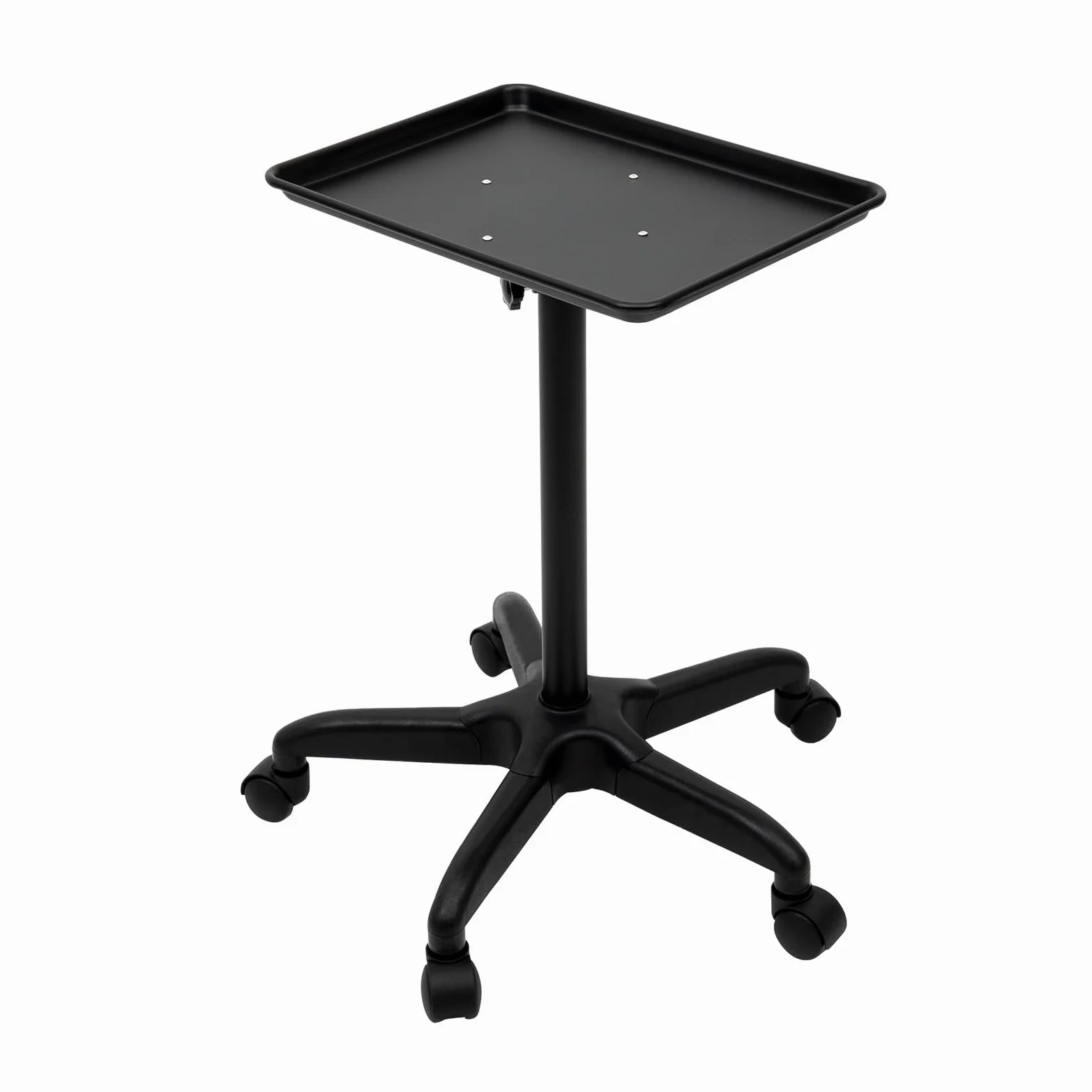Carrello per Parrucchieri Professionale Regolabile in Altezza in Alluminio e plastica 45 x 33 cm capacità di carico 6 kg Nero per Parrucchieri ed estetisti