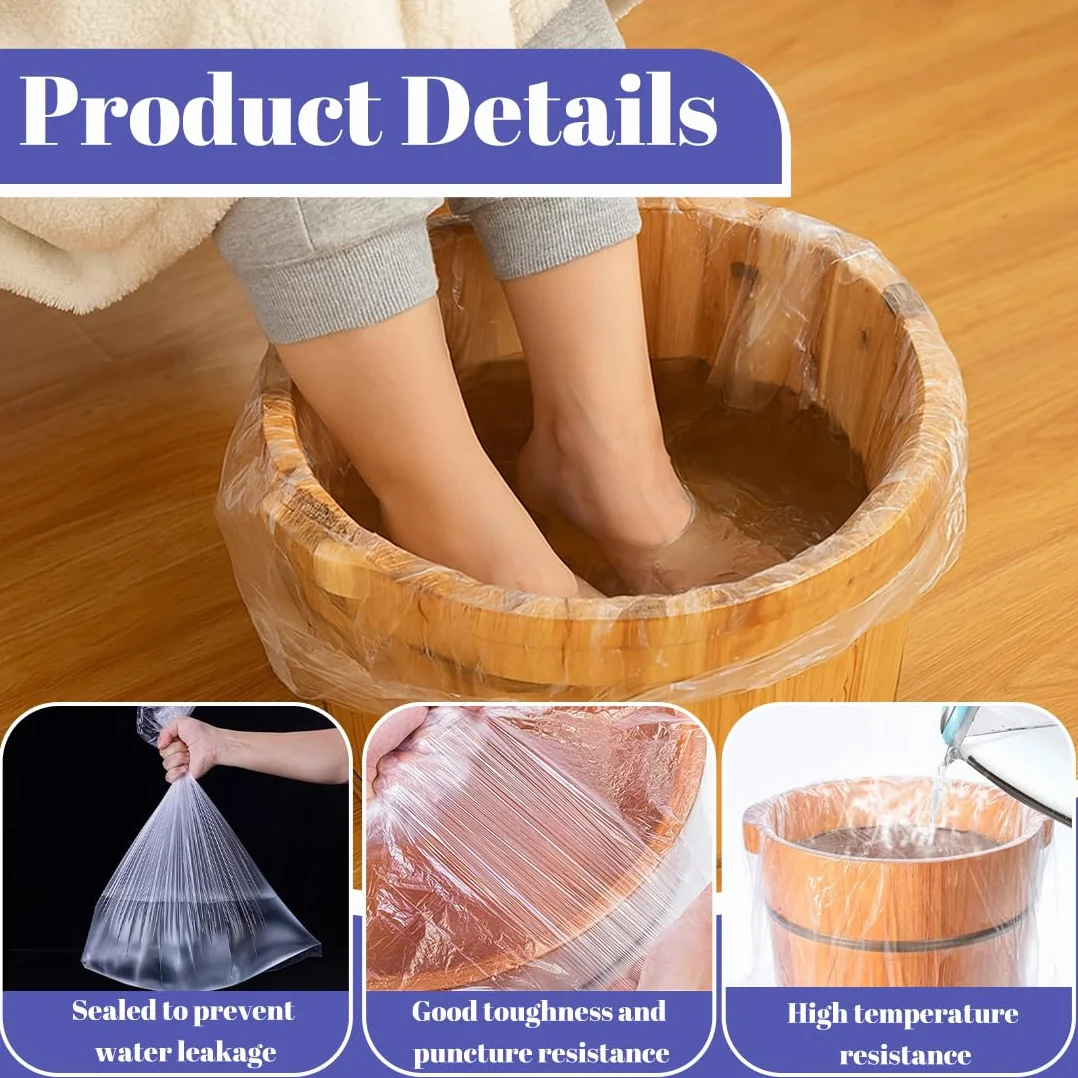 Sacchetti Monouso per Pediluvio 80 Pezzi 65x55cm, Buste Igieniche per Pedicure SPA Podologia, Sacchetti Plastica Resistenti per Vaschetta Pediluvio Trattamenti Piedi