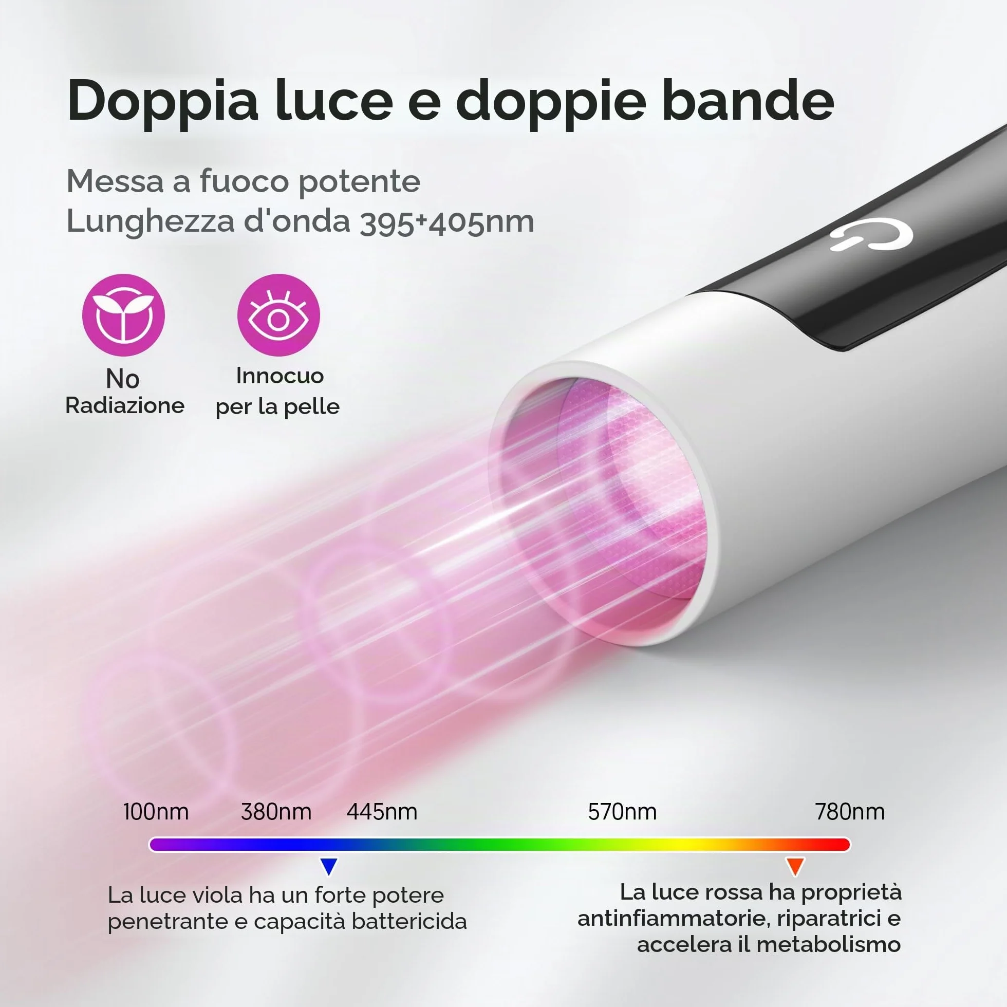 Halmai Lampada UV Portatile per Smalto Gel, Mini Luce Rossa LED, Asciuga Unghie USB Ricaricabile Senza Fili, Strumento per Manicure