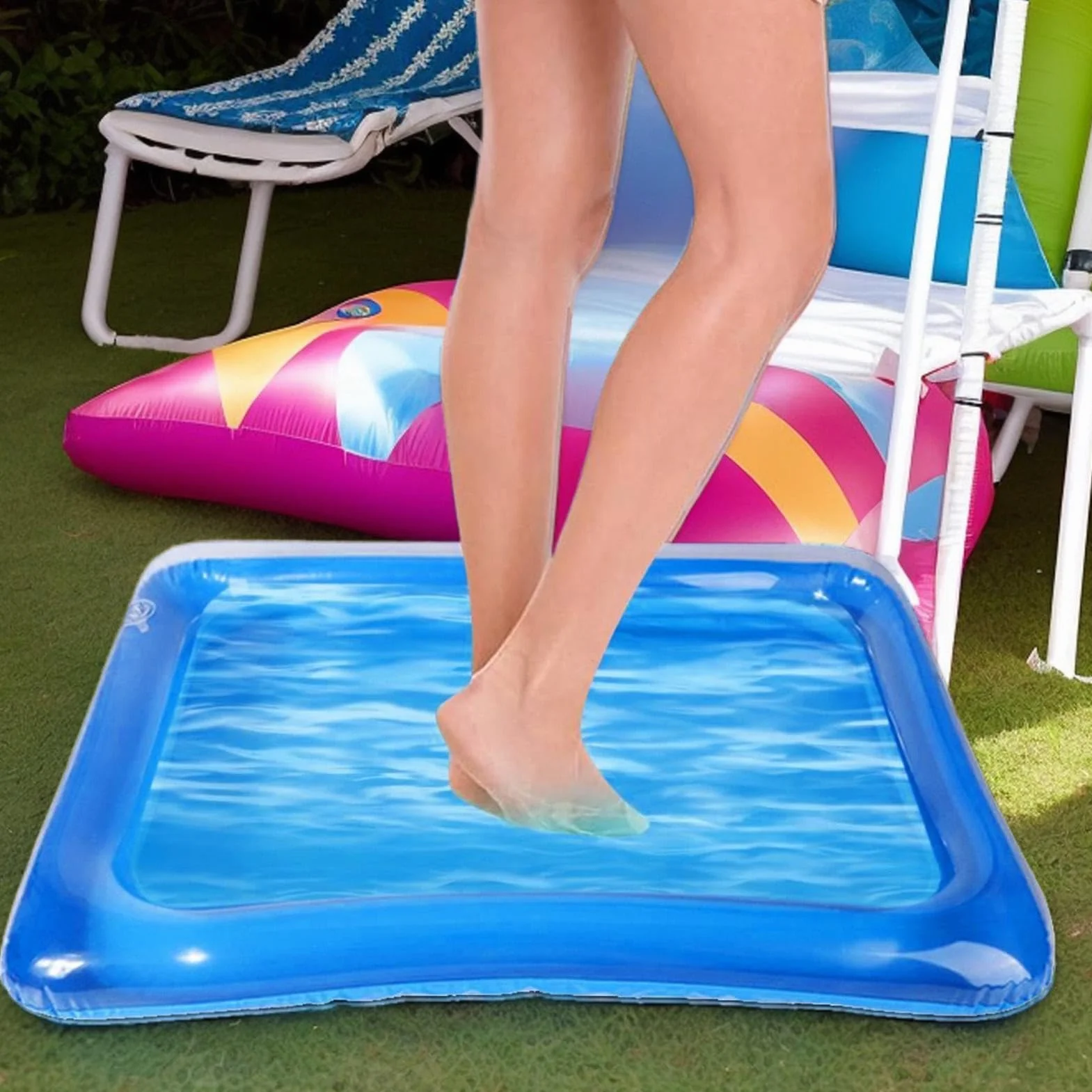 Bacinella pediluvio a piscina,Vasca Gonfiabile Risciacquo Piedi | Vaschetta Lavapiedi da Piscina | Per Bambini, Adulti, Viaggi, Spiaggia, Campeggio, Vacanza, Cortile, Patio, Hotel, Casa, Cabina, Acqua