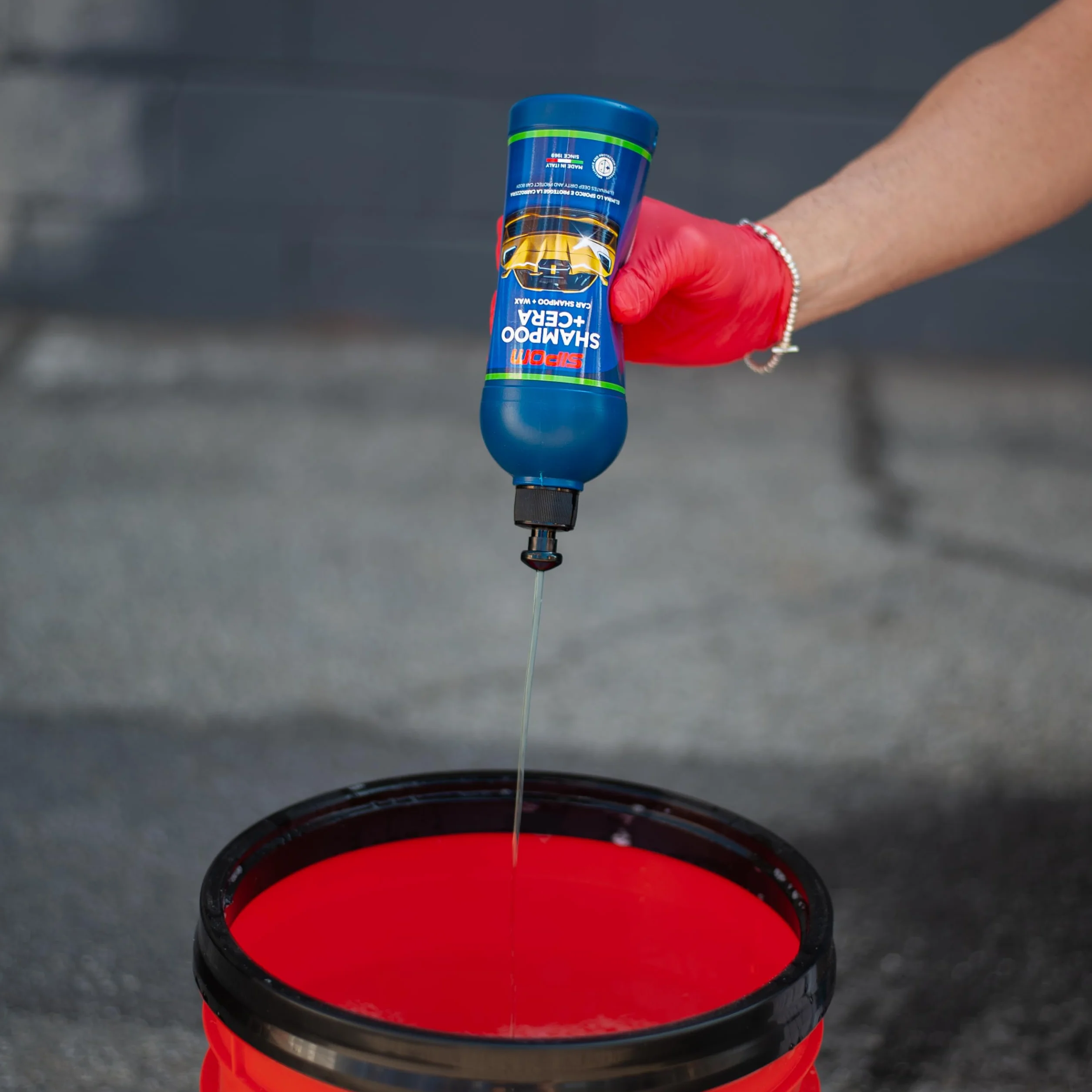 SIPOM Shampoo Auto Professionale con Cera Carnauba pH Neutro 500 ml