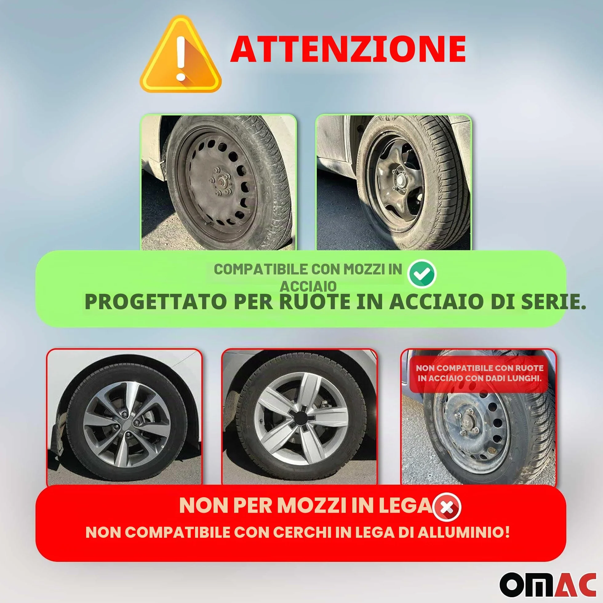 Sparco Set 4 copricerchi 15" pollici copriruota auto Lazio SPC1591BKGR nero grigio