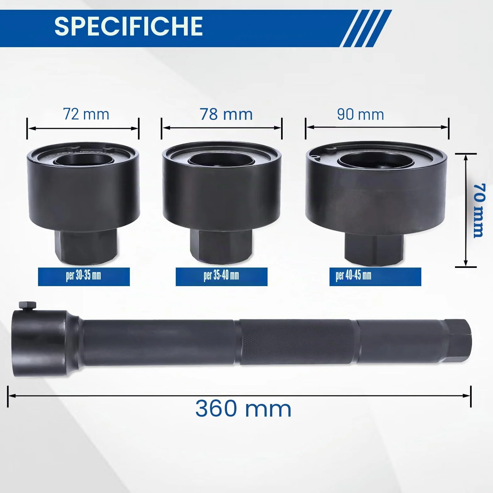 BOOMSTART 4 Pezzi Estrattore Tiranti Sterzo 30-45mm Universale per Veicoli