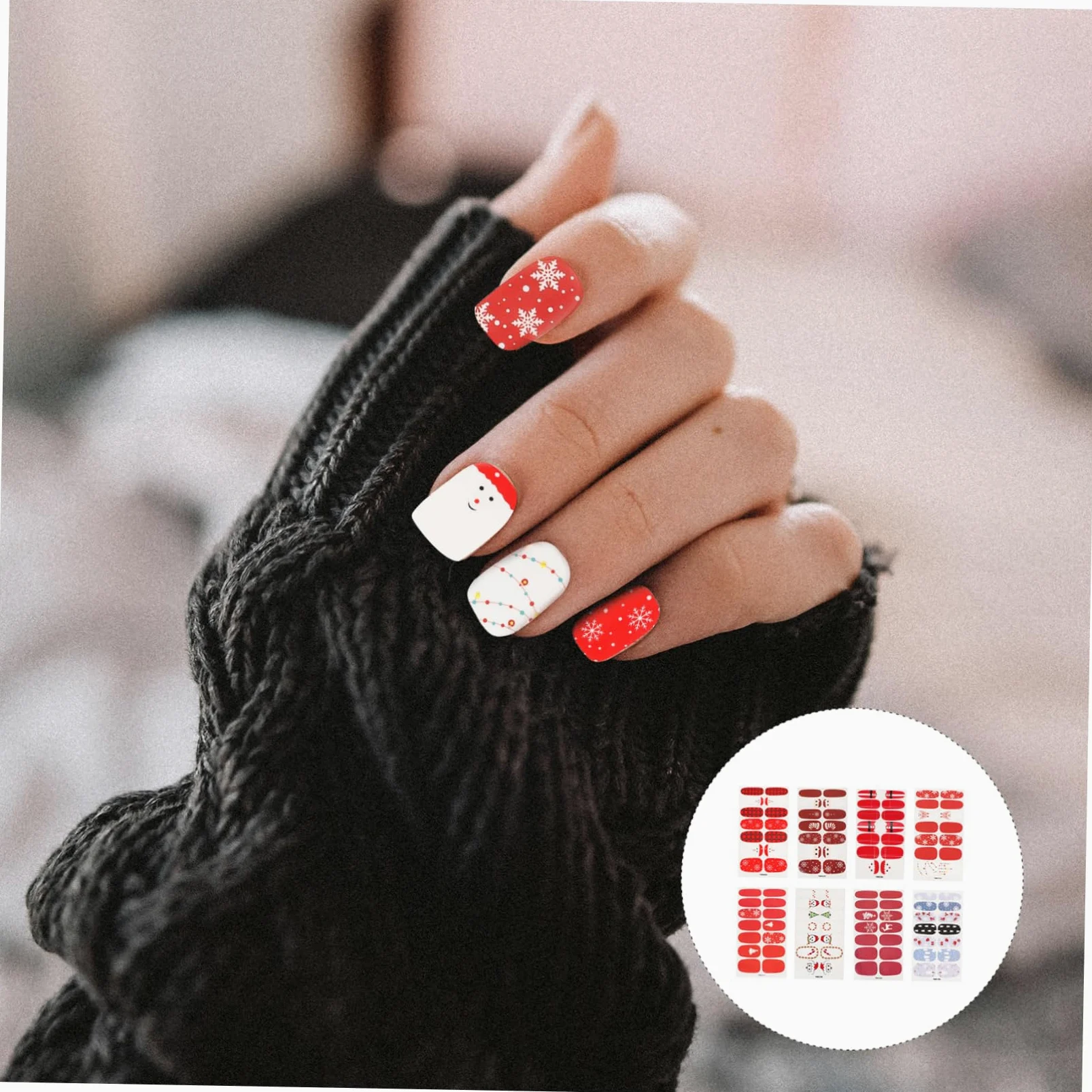 FRCOLOR 3 Set Adesivi Natalizi Per Nail Art Adesivi Unghie Natale Per Unghie Natalizie Adesivo Per ie Decalcomania Decalcomanie Per ie ie Etichetta 8 Fogli * 3