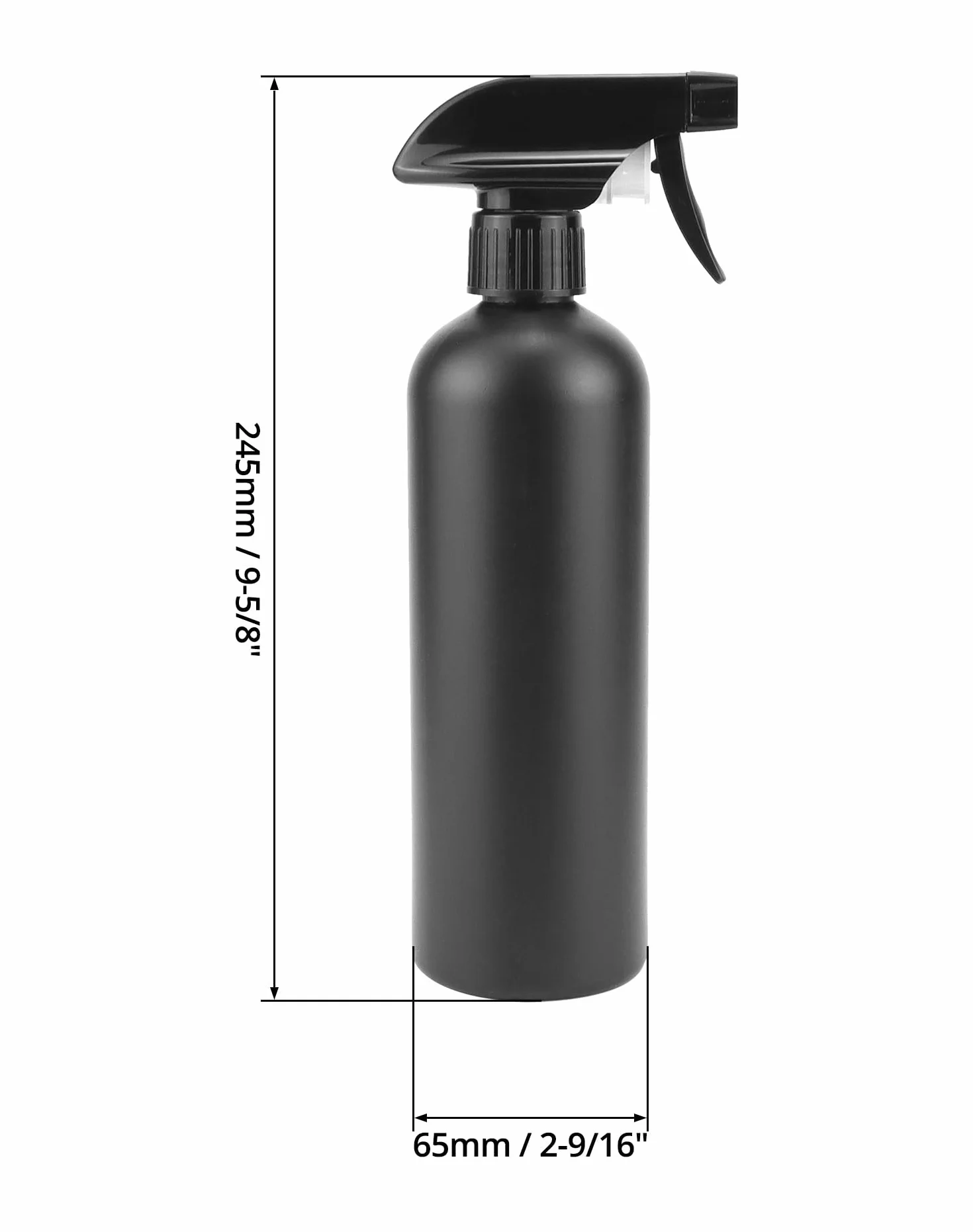 QWORK® Set da 4 flaconi spray da 500 ml, spruzzino nebulizzatore, nero, per acconciature, cura delle piante floreali, pulizia