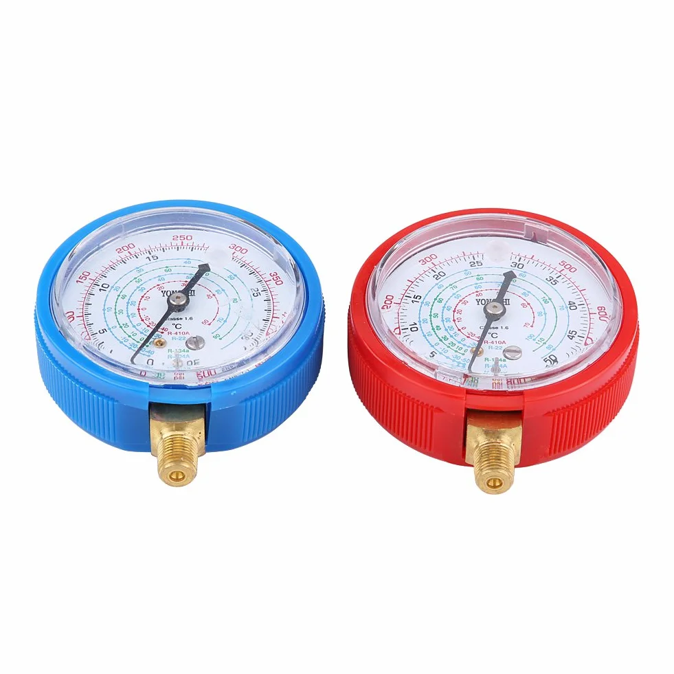 Kit Manometro per Condizionatore d'Aria, Manometri Alta e Bassa Pressione per Refrigeranti R410A R134A R22