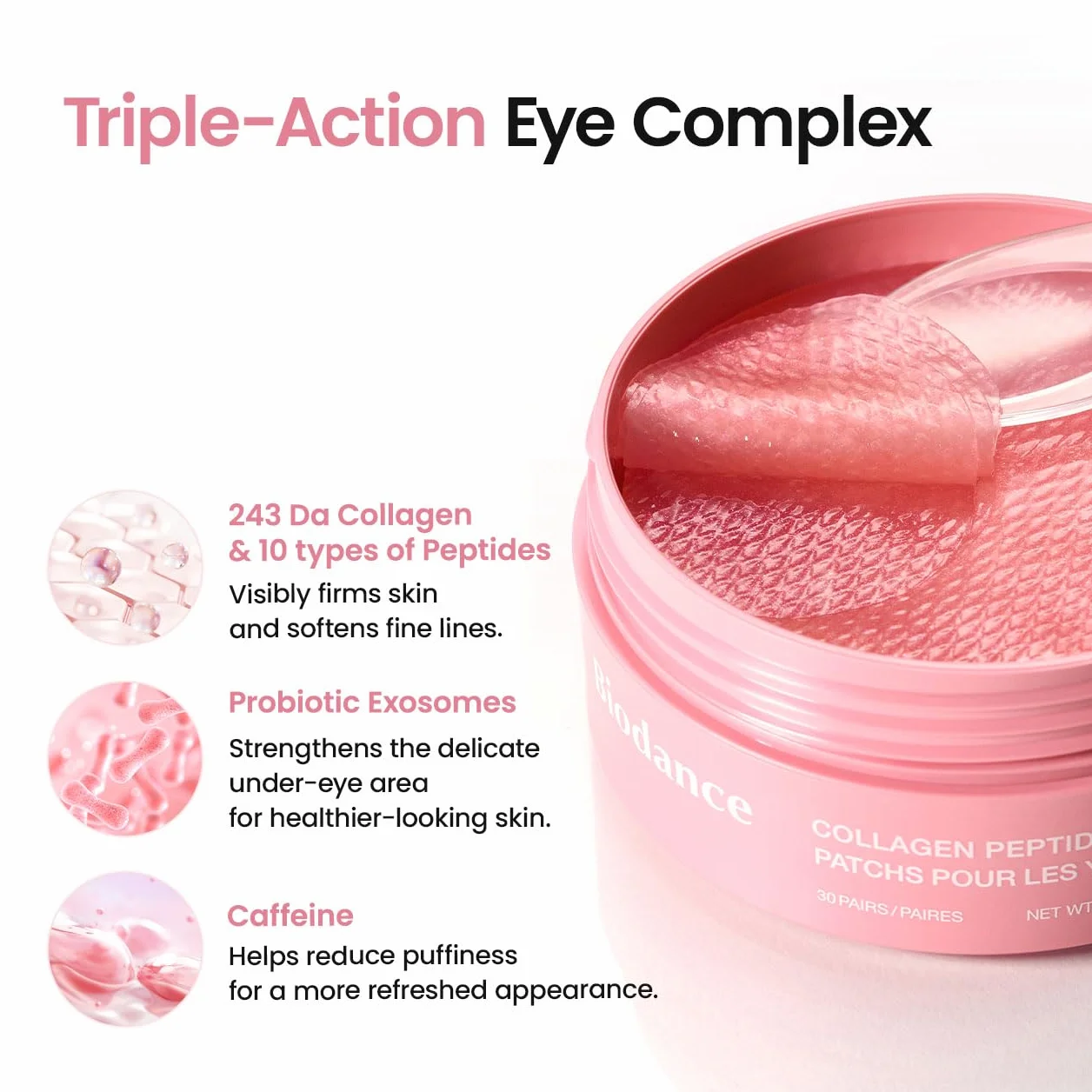 BIODANCE Patch Occhi al Collagene e Peptidi, Trattamento Antirughe per Contorno Occhi e Linee del Sorriso, Maschera Occhi per Linee Sottili e Borse, Skincare Coreana (60 pezzi)