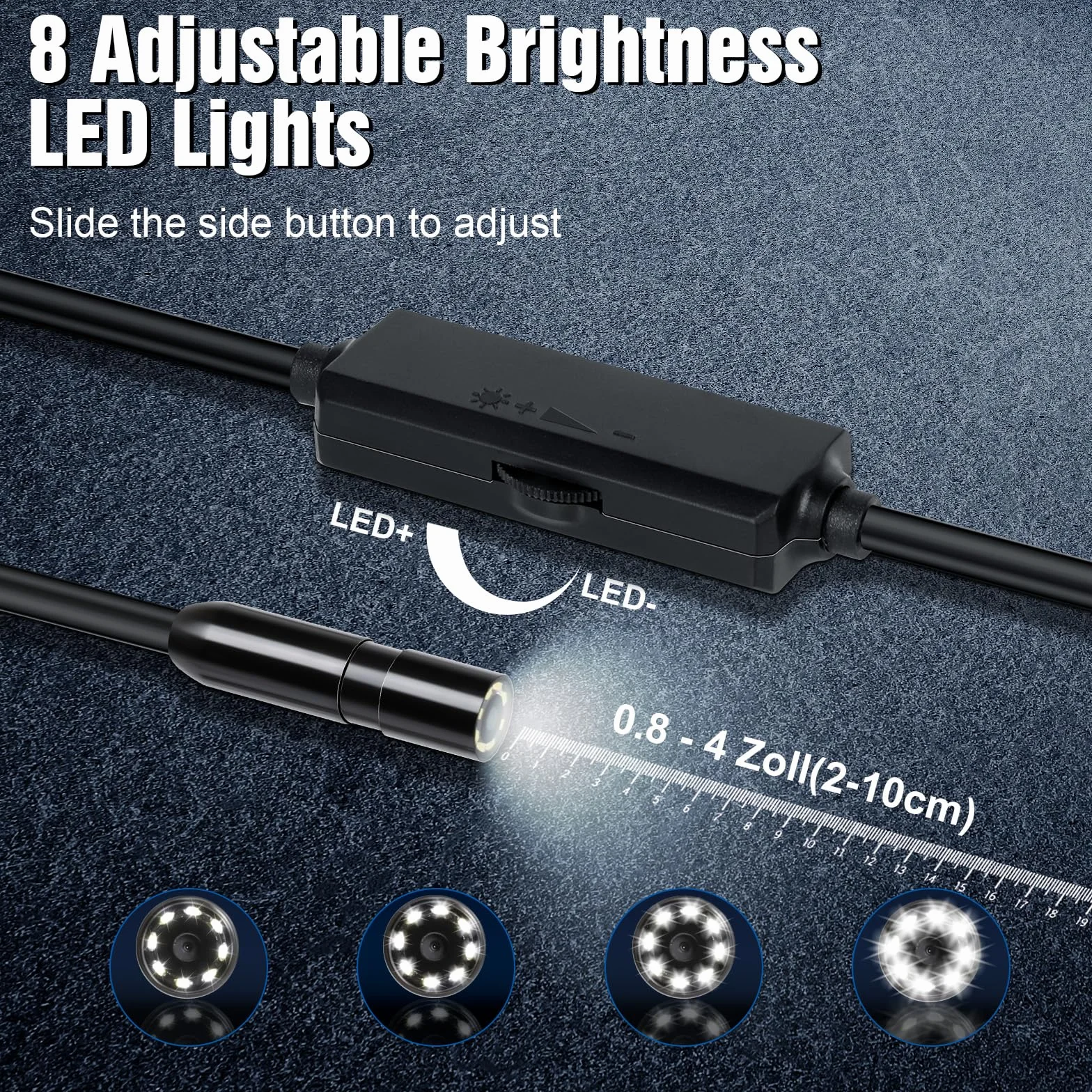 Endoscopio per Smartphone 1920P 8 LED IP67 Impermeabile Compatibile iOS Android 5M