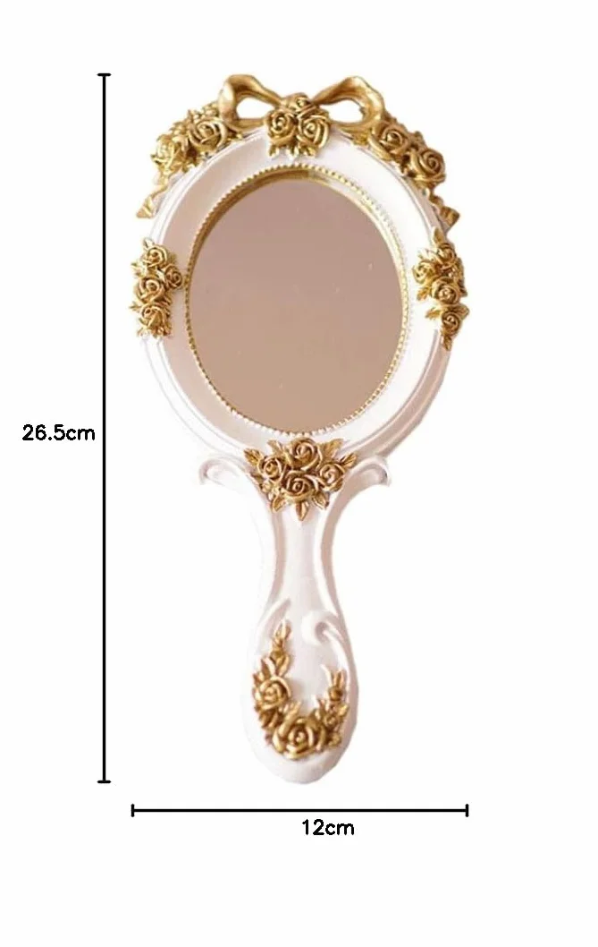 Specchio da mano vintage oro rosa compatto da viaggio regalo