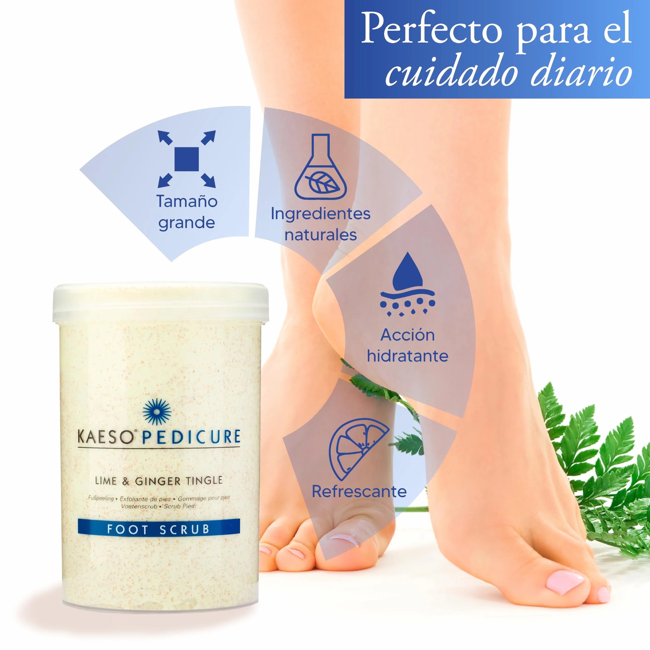 Kaeso Foot Scrub, Lime and Ginger Tingle, 1200 ml