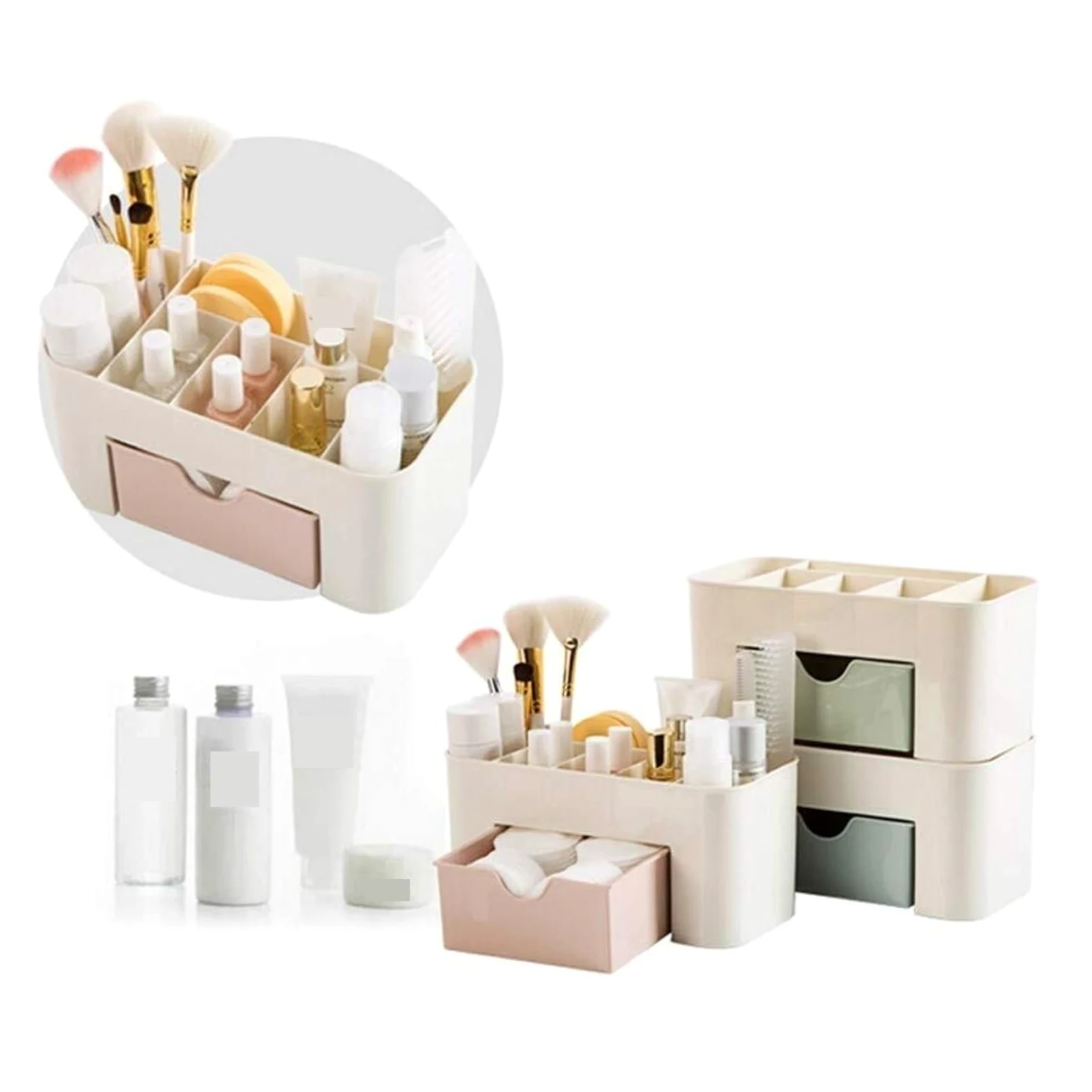 Organizzatore Smalti Scatola Portaoggetti for Cosmetici, Contenitore for Smalto for Manicure Porta Smalti per Unghie(Light Blue)