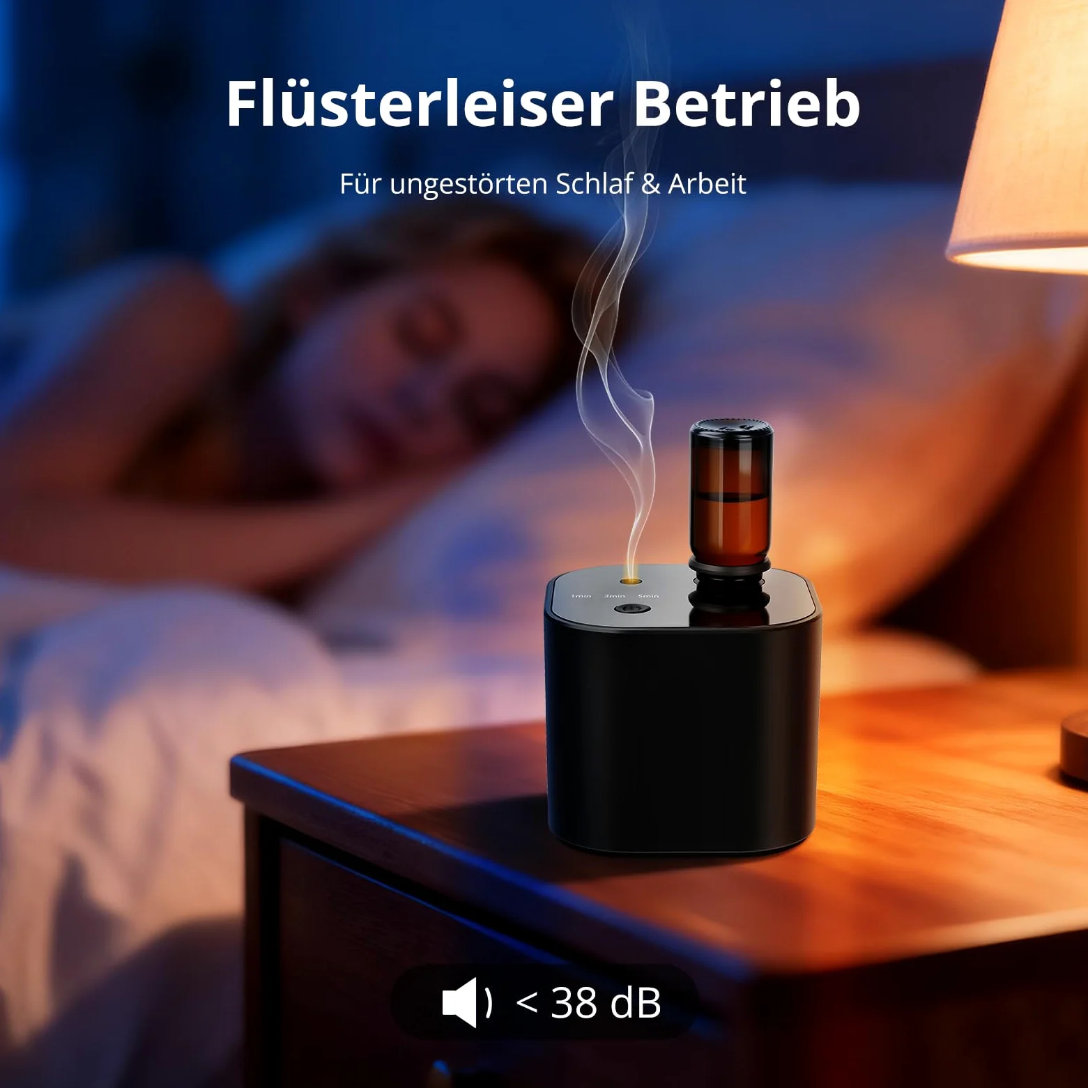 Diffusore senza fili per oli essenziali, diffusore di aromaterapia con olio di tè bianco da 10 ml e 3 modalità di spruzzo, aria fredda ad ultrasuoni silenziosa, batteria da 2000 mAh e USB-C, per casa