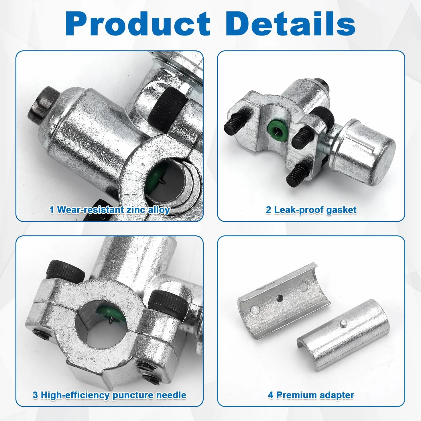 Gosknor BPV-31 Valvola Perforante Proiettile 10pz con Chiavi Esagonali e Adattatori, Compatibile Tubi 1/4" 5/16" 3/8"
