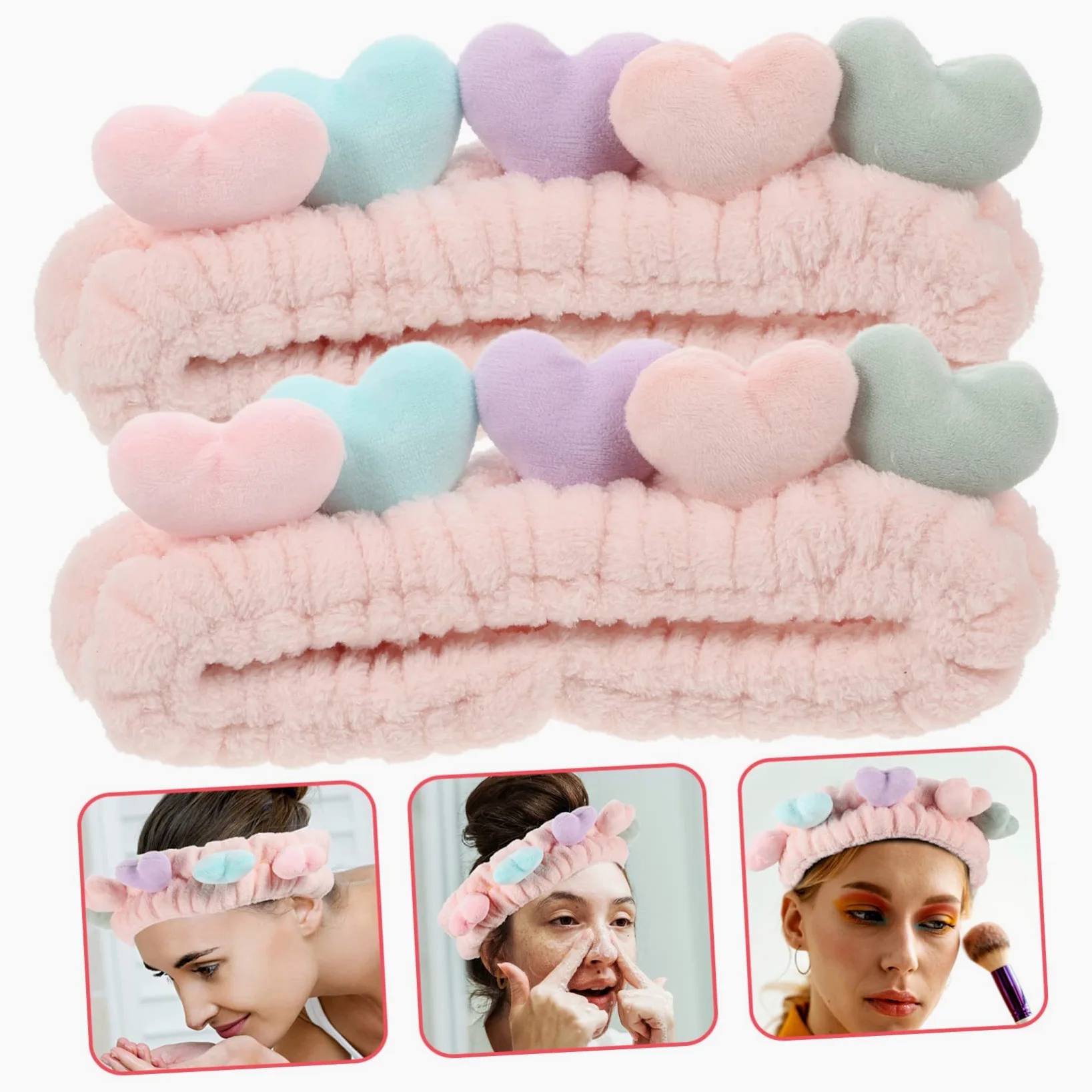 minkissy 6pezzi Fasce Elastiche Per Makeup e Accessori Per Fascia Per Rosa Per e Del