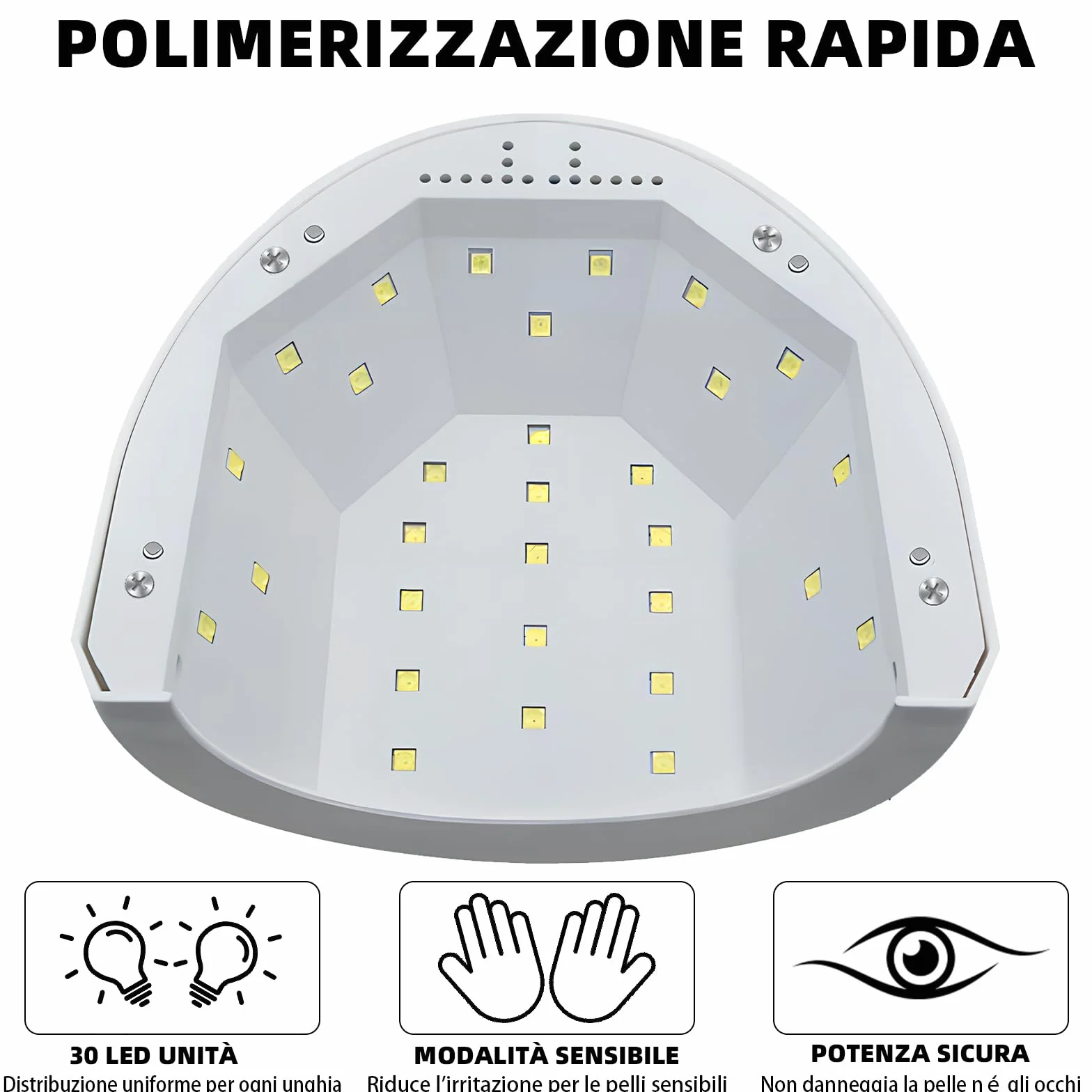 VOLTIX Lampada Unghie UV LED Professionale 48W – Fornetto Unghie Semipermanente con Sensore Automatico e Timer 3 Modalità – Lampada UV LED Unghie Professionale per Gel, Smalto e Ricostruzione