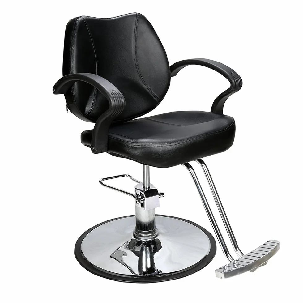 Barberpub 2057BK - Sedia parrucchiera, altezza regolabile, idraulica, similpelle nera