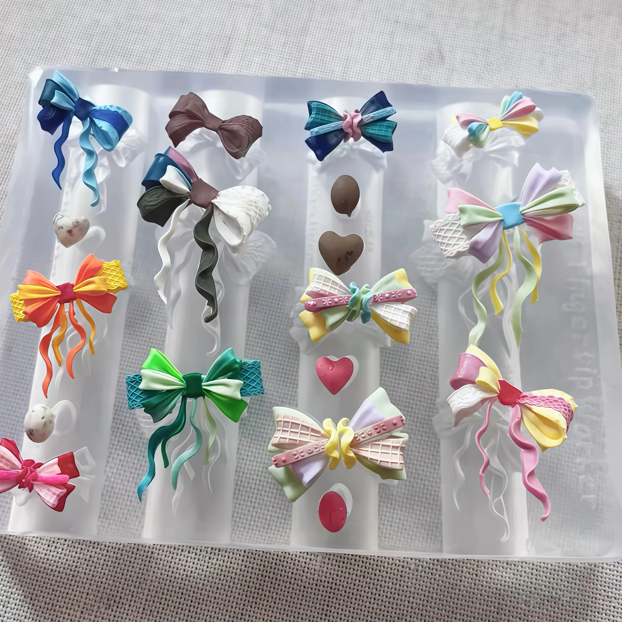 Accessori per Unghie Gel 3D Resina Forme di Rose Strumenti in Seta Fiocchi Farfalle per Nails