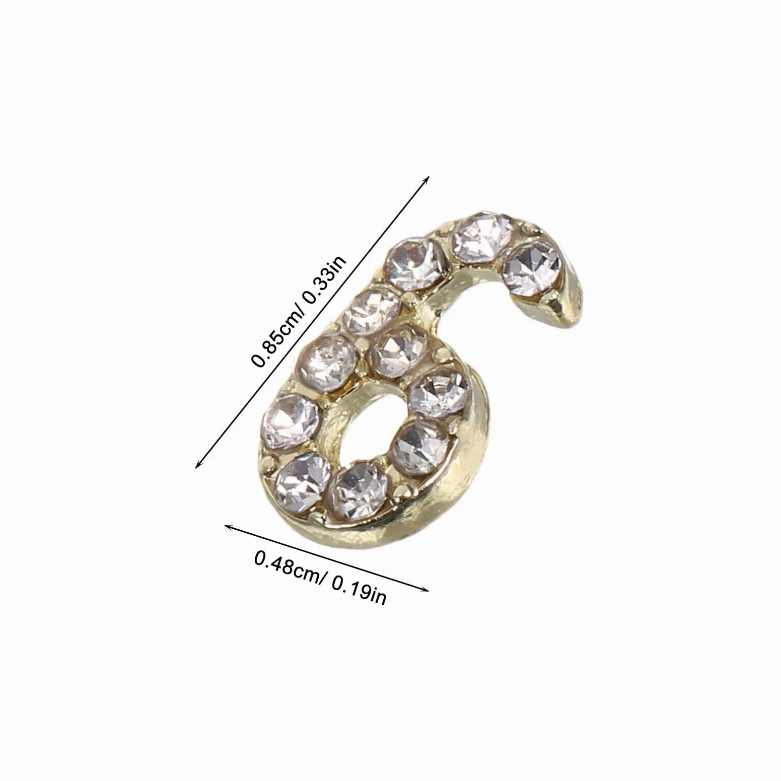 Gioielli per Unghie Numeri Cristalli Piatti Oro 100 Pezzi per Nail Art | Ferro, Adesione Semplice e Finitura Delicata, per Feste e Salone, Accessori Inclusi
