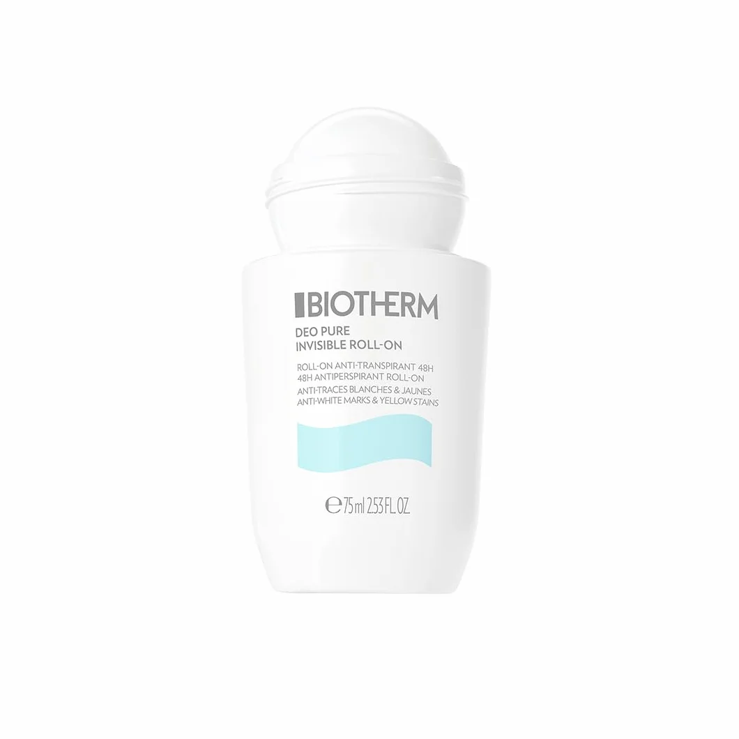 BIOTHERM, Deo Pure Invisible Roll-On, Deodorante Roll-On Antitraspirante, Efficace fino a 48H, Anti Macchie Bianche e Gialle sui Vestiti