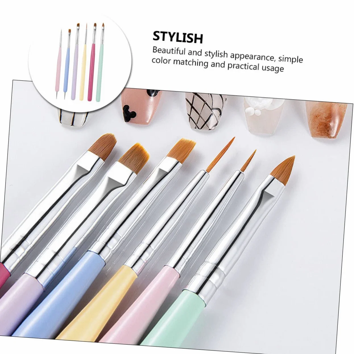 FRCOLOR Pz Penna per unghie pennelli unghie professionali pennelli nail art professionali doppia testa penna da disegno penna scolpita Pennarello Accessori tubo di alluminio
