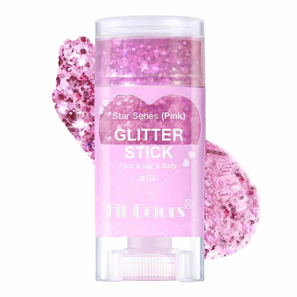 Gel glitter per viso e corpo, trucco viso di carnevale, glitter per capelli, gel con paillettes, accessorio cantante per concerti festival (#04 rosa)