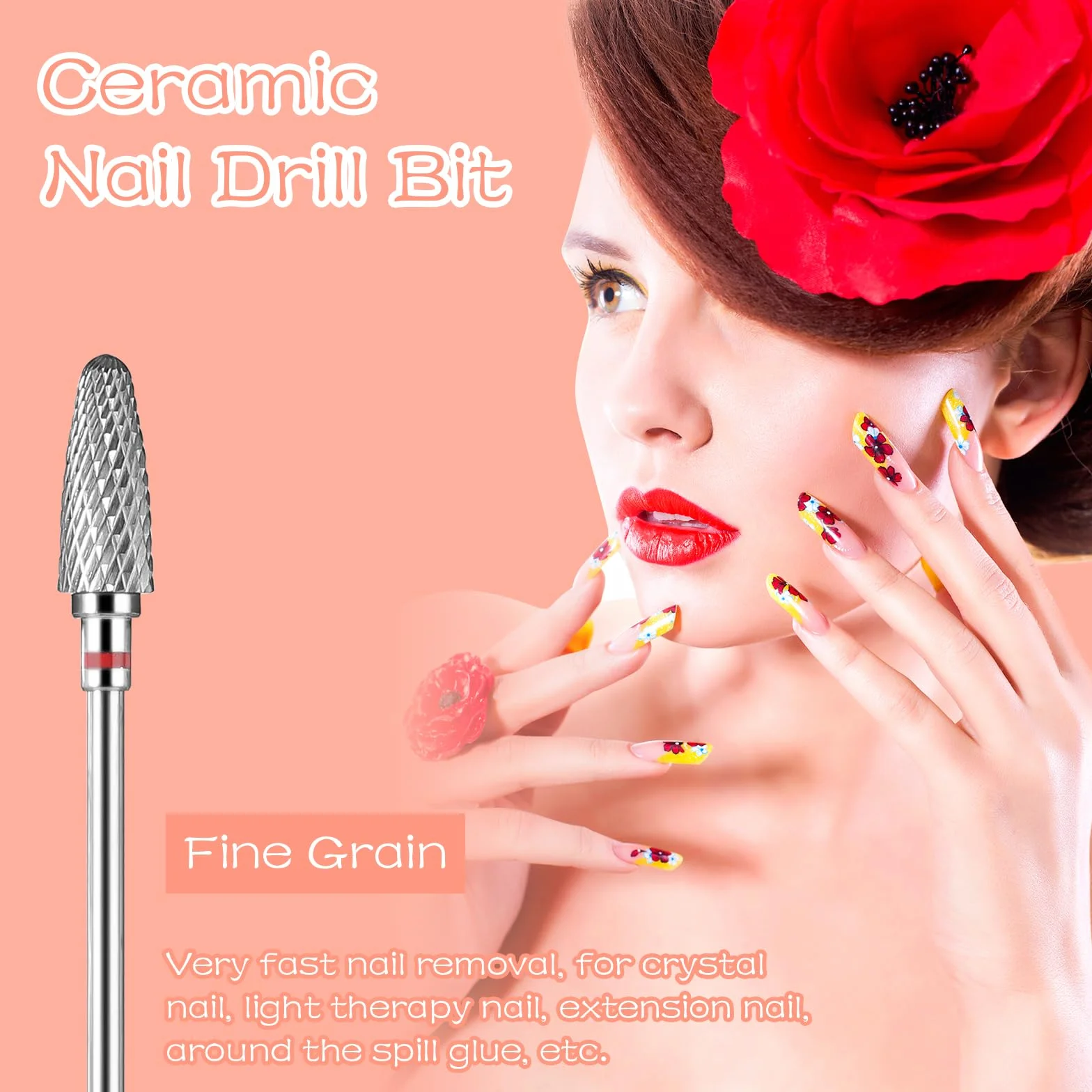 Gjinxi 2 punte per fresa per unghie in acciaio al tungsteno 3/32" lima per unghie gel acrilico manicure pedicure