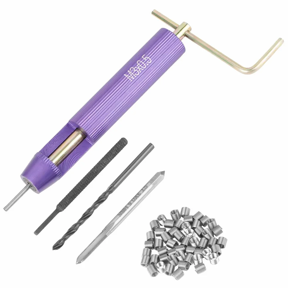 Helicoil Kit M3 Inserti Elicoidali Filettati in Acciaio Inossidabile Riparazione Filettature (50 szt.)