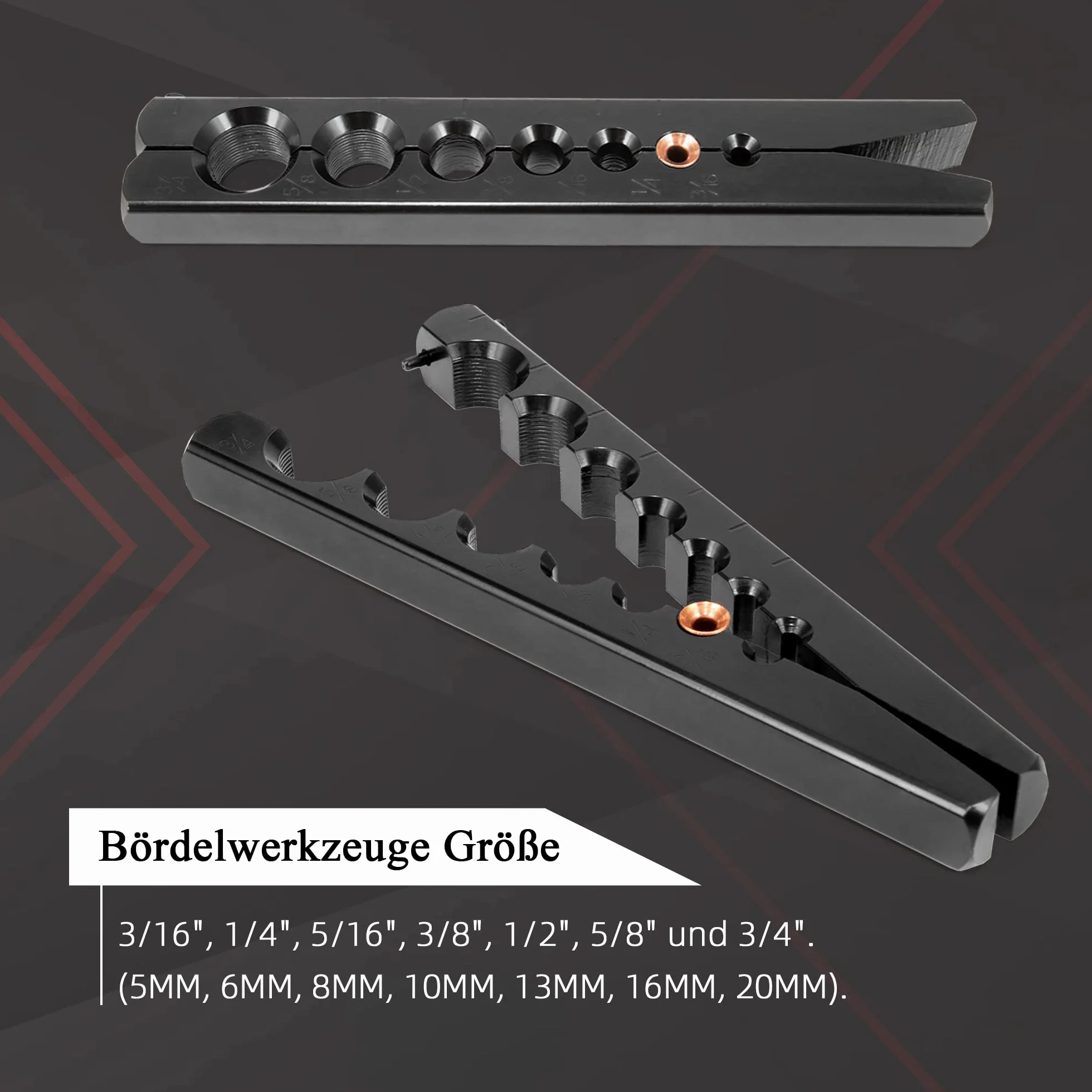 Strumento di svasatura Linea di frenatura Set di frese 3/16''-3/4''