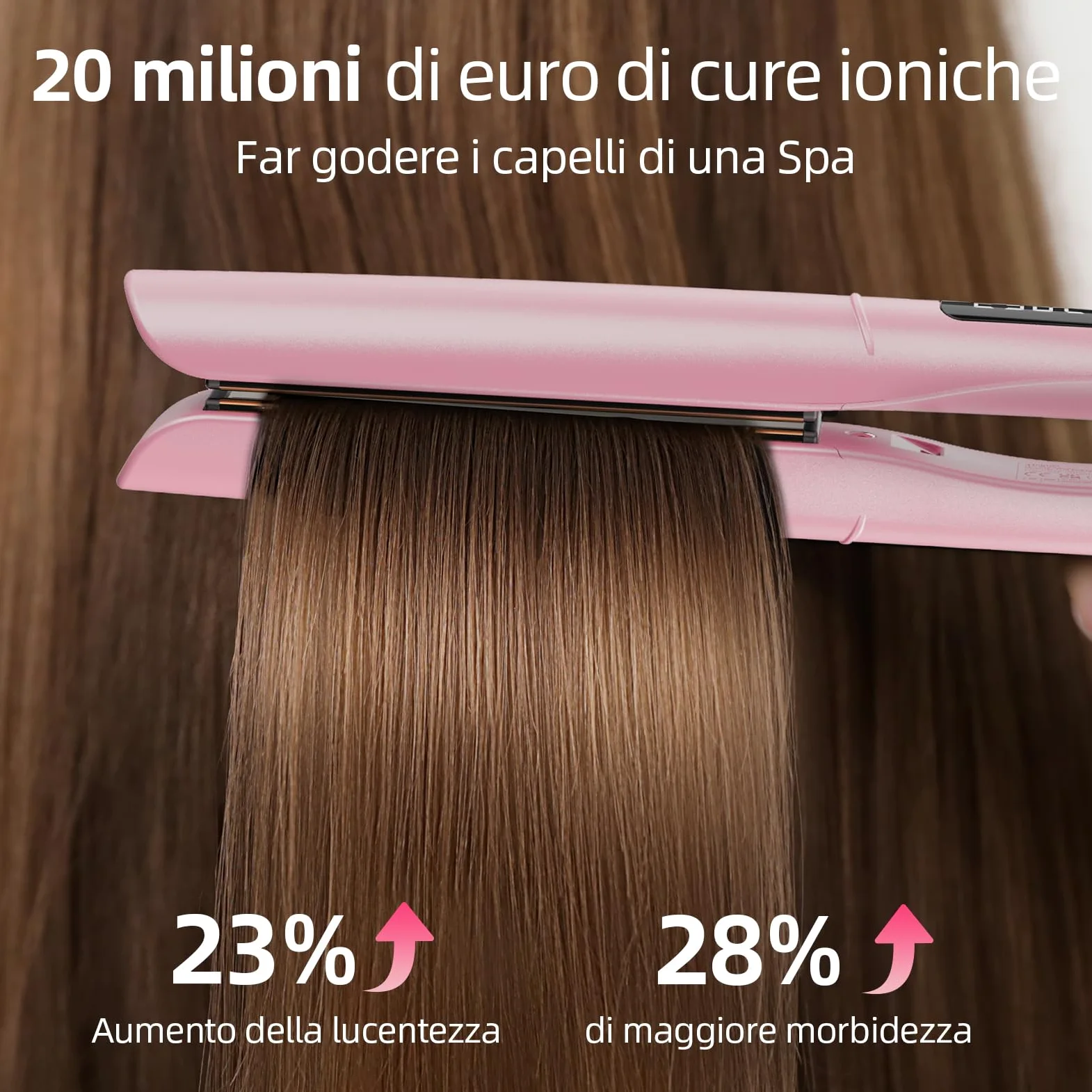 Dekuri 2 in 1 Piastra per capelli e arricciacapelli | piastra liscia in titanio, ferro da stiro a calore rapido 30s, display LCD 120-230℃, piastra capelli ioniche per donne