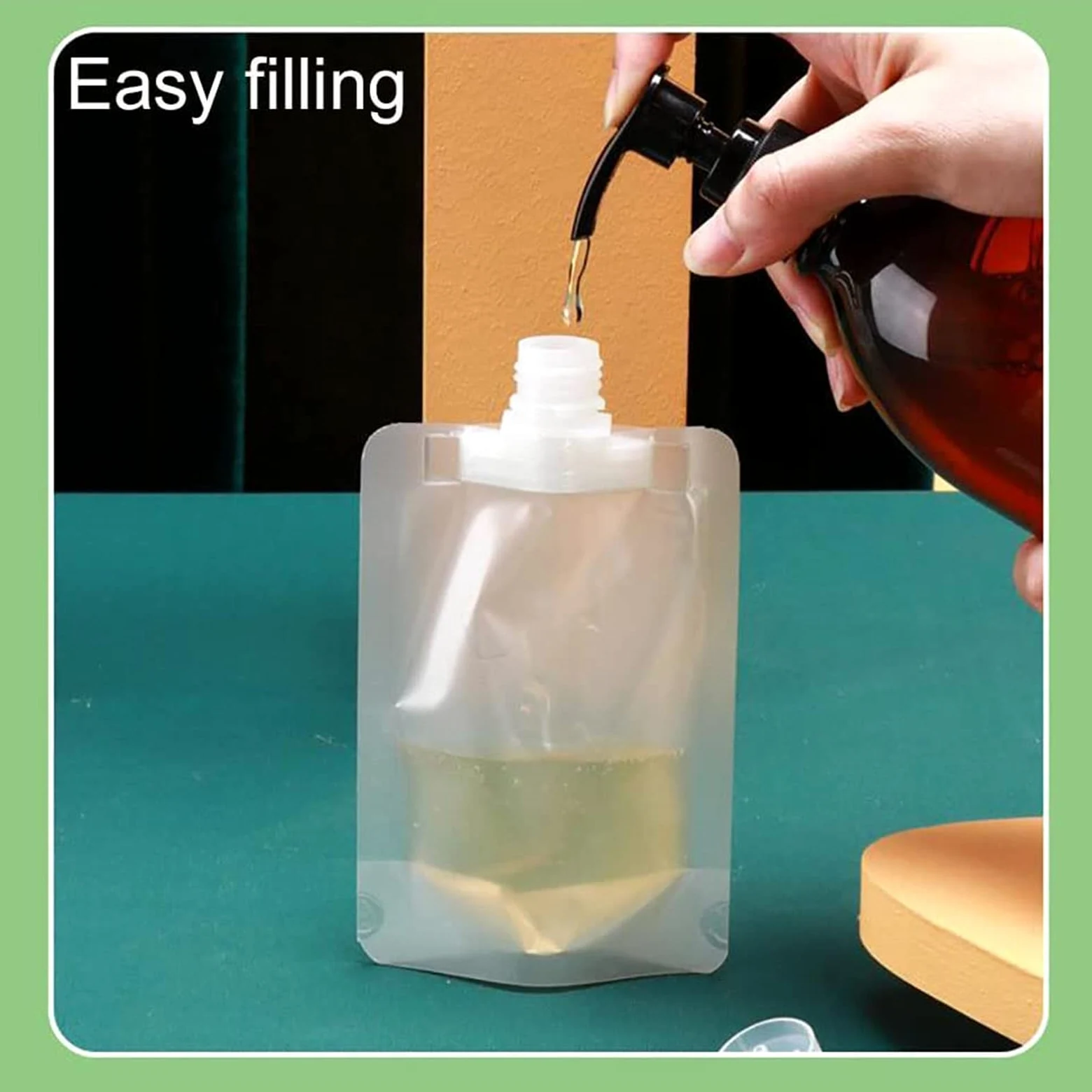 9 sacchetti da viaggio portatili per cosmetici, trasparenti, a prova di perdite, ricaricabili, contenitori da viaggio, sacchetti per cosmetici, lozioni, shampoo, liquidi, 100 ml.
