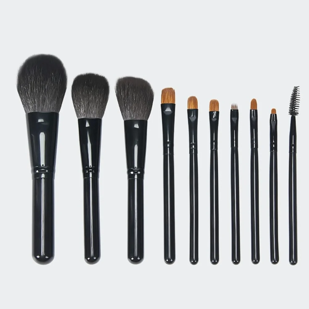 10 pennelli for Il Trucco, Morbidi e Non irritanti sul Viso, Set di pennelli for Trucco con Manico in Legno for Principianti