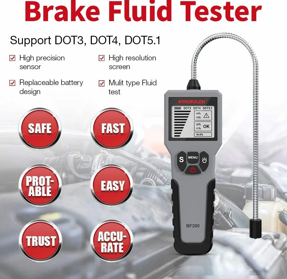 KINGBOLEN BF200 Tester del Liquido dei Freni per DOT3 DOT4 DOT5.1