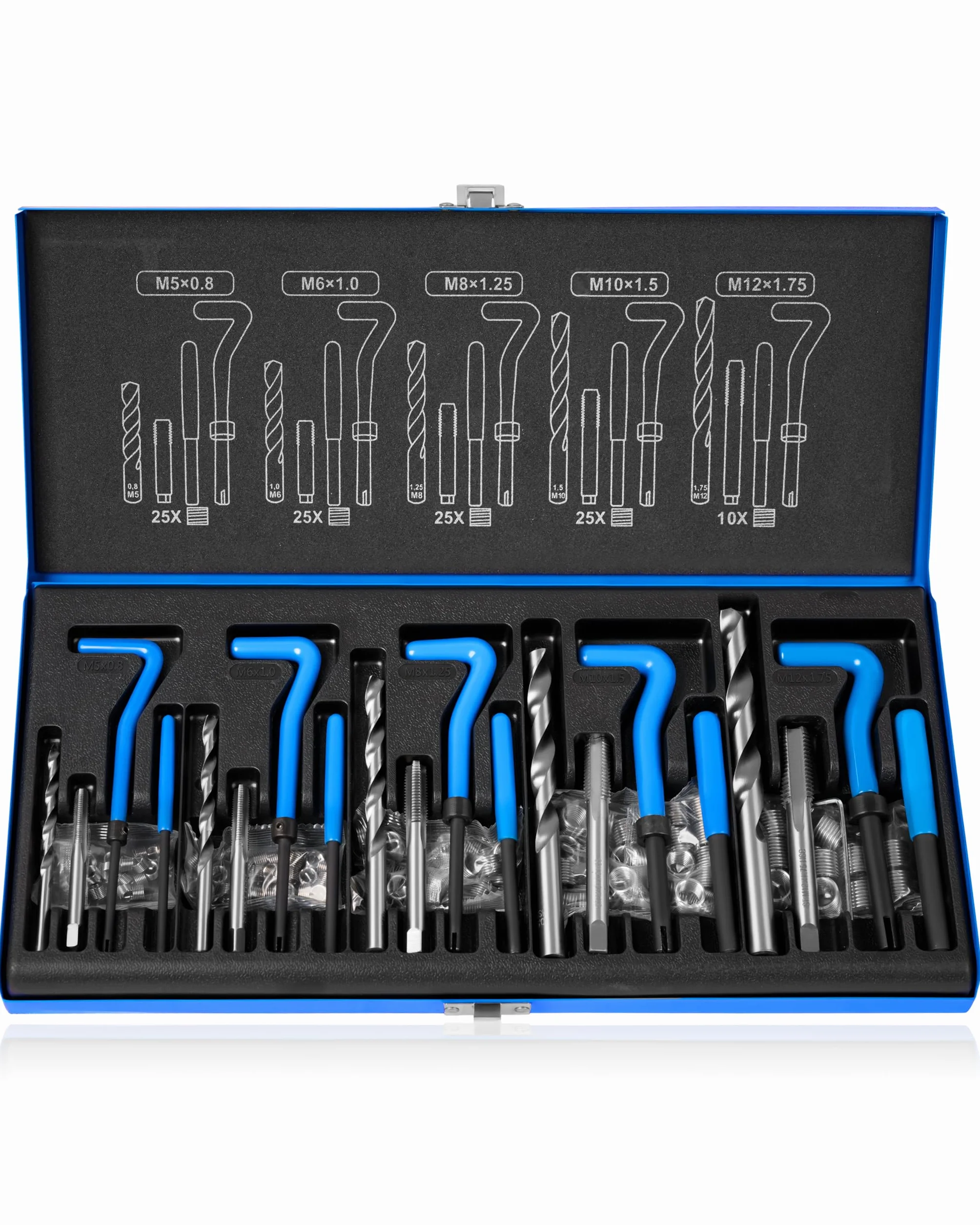 DAYUAN 131 pezzi set riparazione trapano Helicoil M5 M6 M8 M10 M12 manicotto filettato