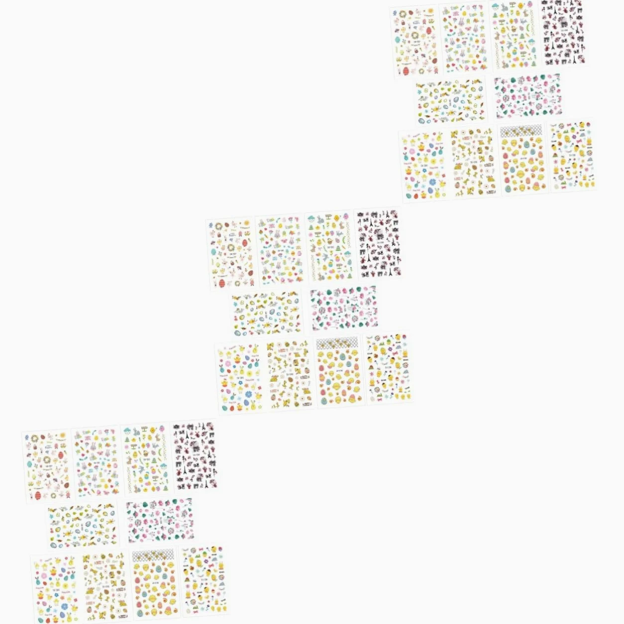 Healeved 3 Set Di Adesivi Per Nail Art Pasquali Per Bambini Fogli Adesivi Per Nail Art Pasquali Per Bambini 10 Pezzi * 3