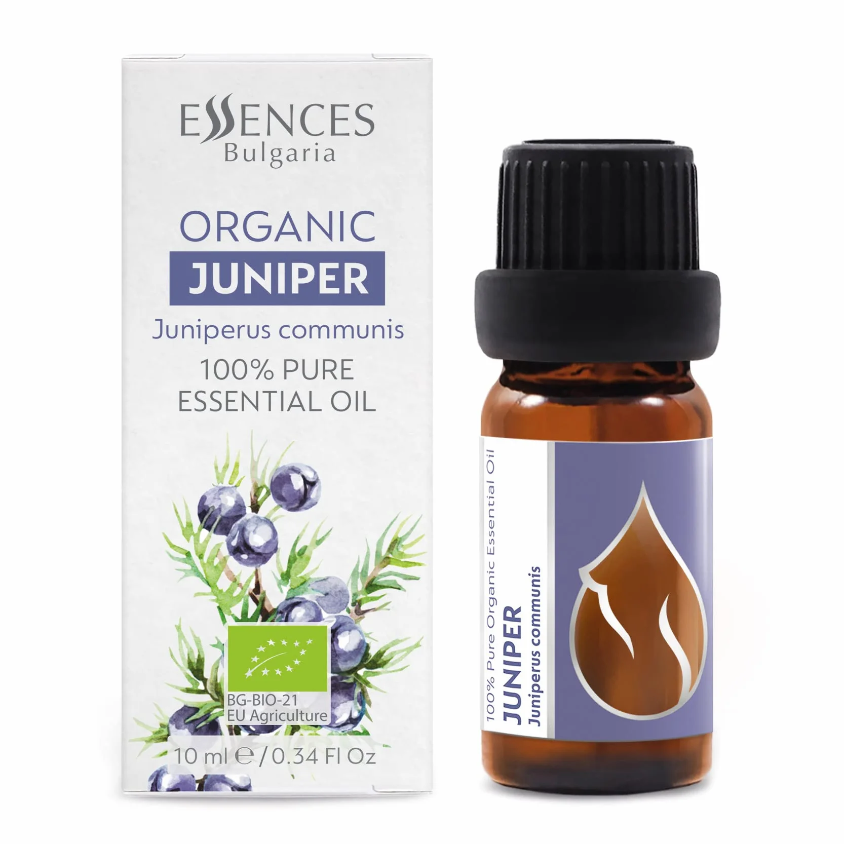 Essences Bulgaria Olio Essenziale di Ginepro Biologico 10ml | Juniperus communis | 100% Puro e Naturale | Non Diluito | Grado Terapeutico | Fattoria a Conduzione Familiare | Distillato a Vapore