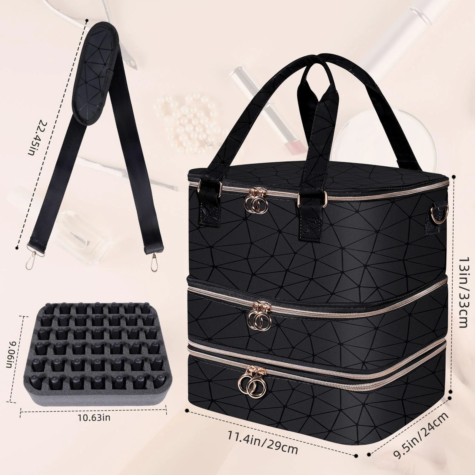 Organizer per smalto nero, 84 pezzi