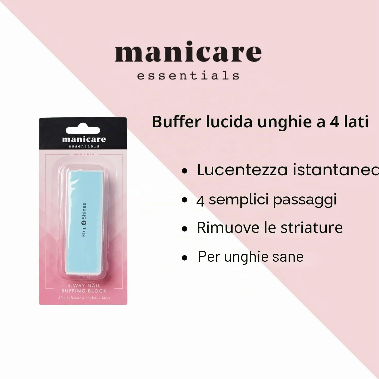 Manicare Blocco lucidante a 4 vie per unghie, levigare e lucidare