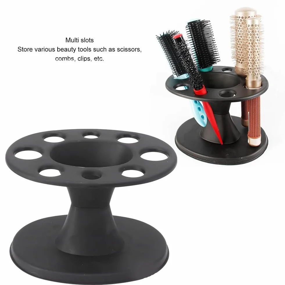 1 Pezzo Portaspazzola per Capelli Supporto In Plastica Nera Espositore Pertinente Pettine per Acconciatura Scaffale per Strumenti di Parrucchiere Accessori