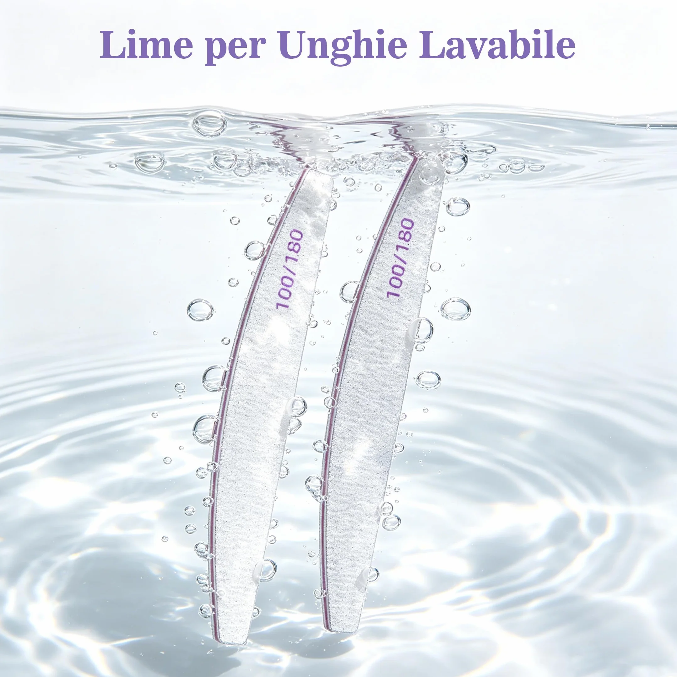 10 Pezzi Lime per Unghie, Lima Unghie Professionale 100/180 a Doppia Faccia, Lime Unghie Riutilizzabile per Salone di Bellezza e Uso Domestico