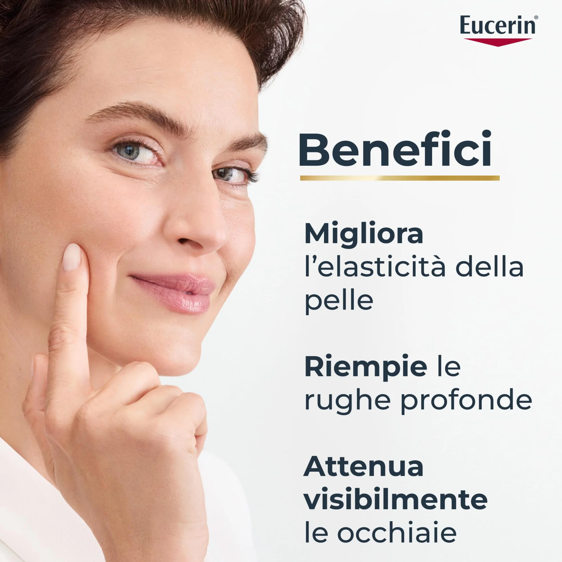Eucerin Hyaluron-Filler + Elasticity Contorno Occhi SPF 20 15ml, Crema contorno occhi antirughe e crema occhiaie 2in1, Formula con Acido Ialuronico per tutti i tipi di pelle
